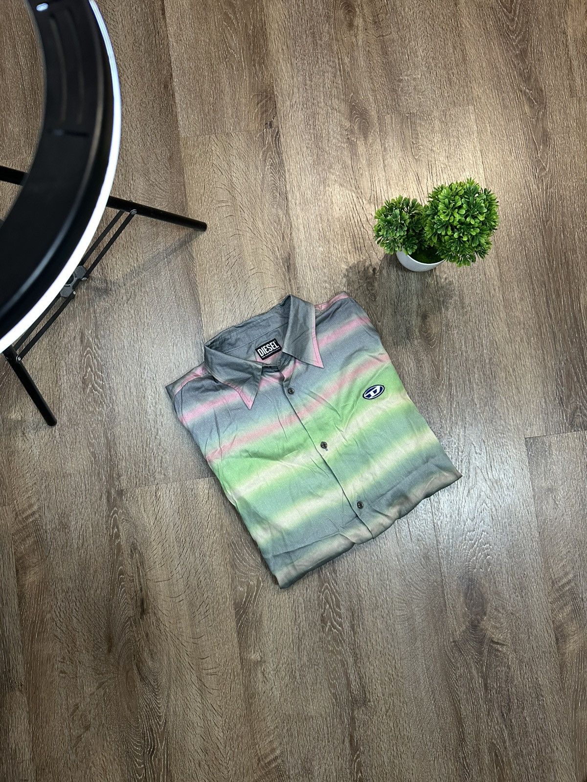 Diesel Diesel Avan-Garde Striped Shirt 100% Lyocell Size US L / EU 52-54 / 3 - 1 Thumbnail