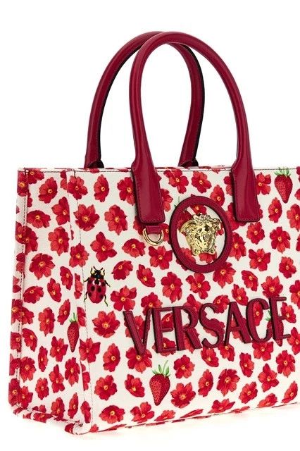 Versace VERSACE La Medusa Small Red Canvas Tote New & Auth. Size ONE SIZE - 3 Thumbnail