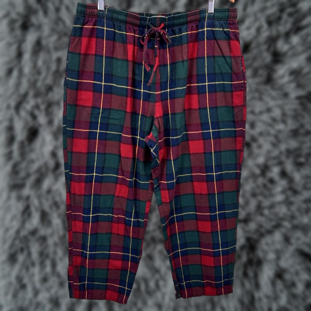 Vintage LL Bean Pants Mens XL Red Plaid Flannel 100% Cotton Lounge Size US 36 / EU 52 - 1 Thumbnail