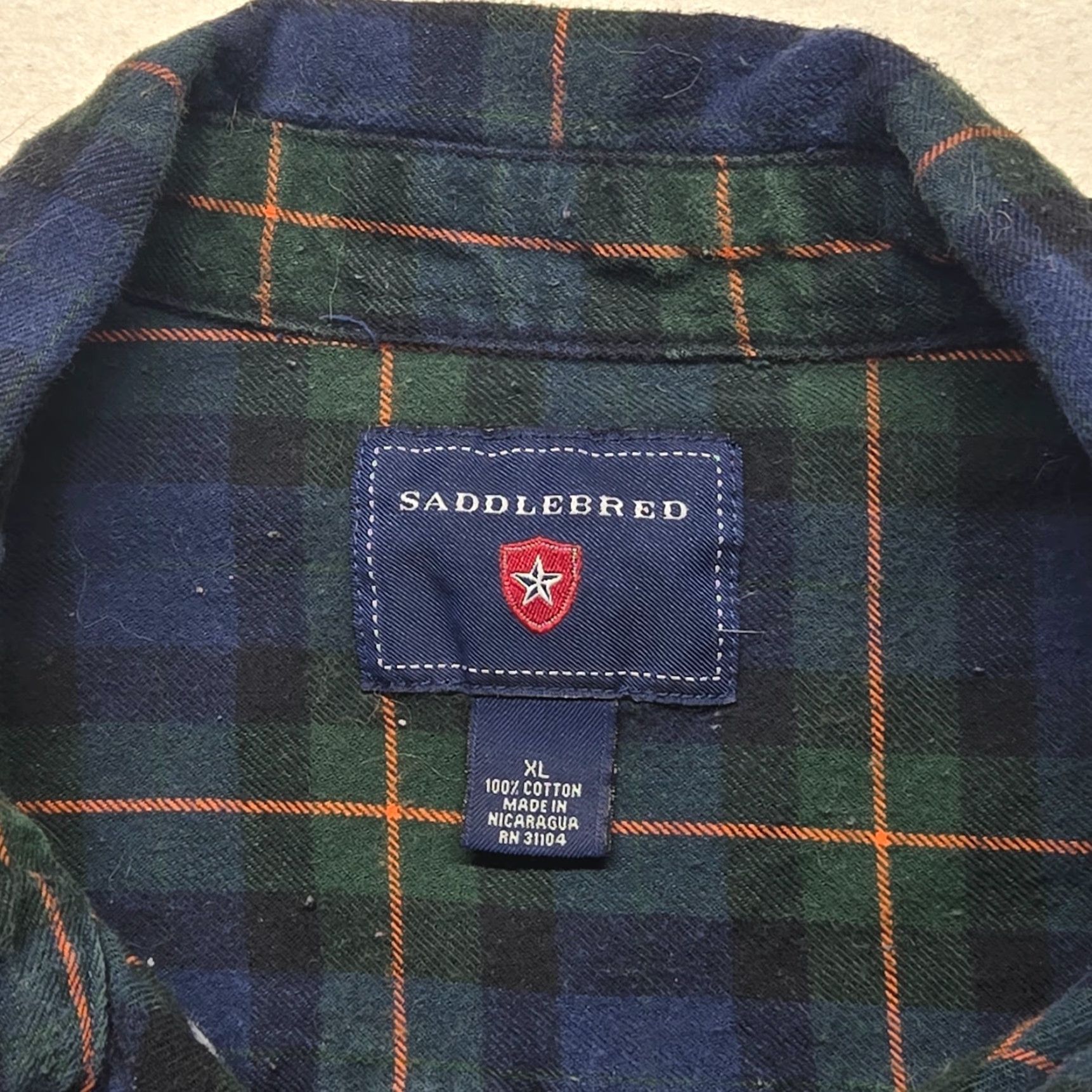 Vintage Saddlebred Shirt Button-Up Plaid Long Sleeve 100% Cotton XL Blue Men Size US XL / EU 56 / 4 - 3 Thumbnail