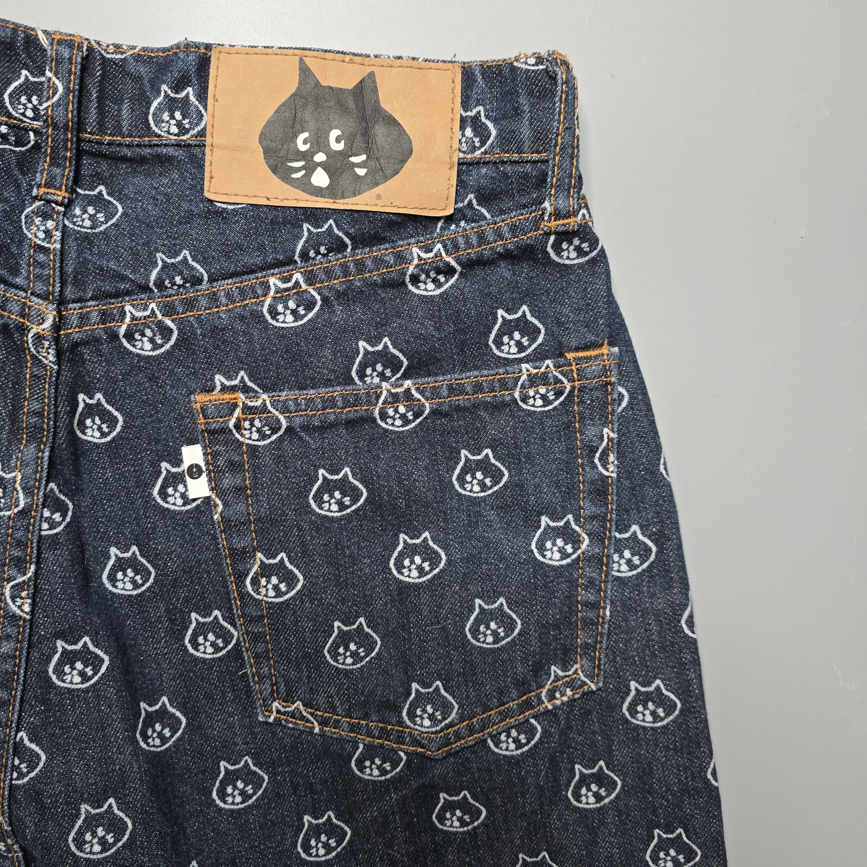 Issey Miyake × Ne-Net Ne-net - Nya-Cat Printed Denim Size US 28 / EU 44 - 6 Thumbnail
