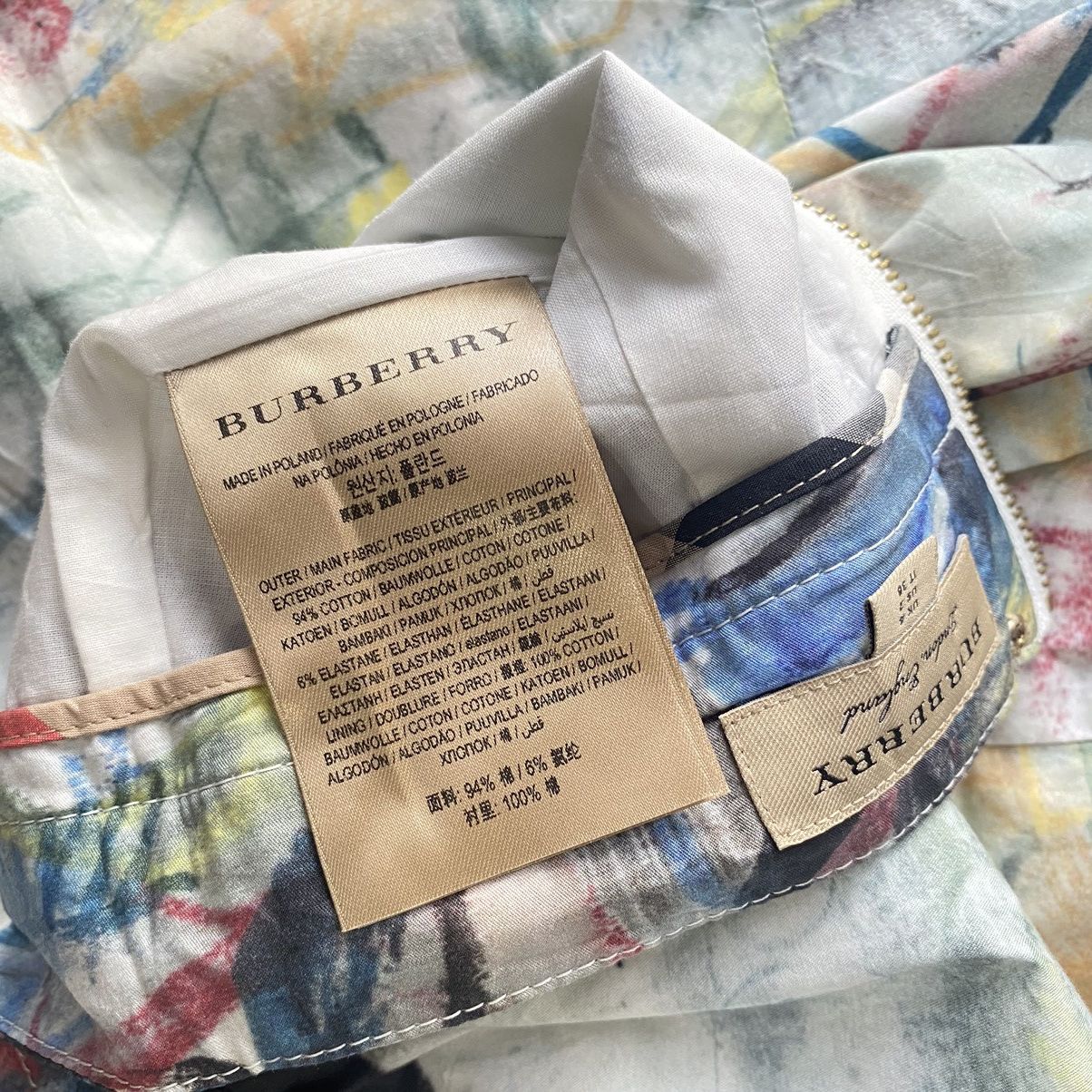 Burberry × Designer Artistic Abstract Printed Burberry A-Line Midi Skirt Size 26" / US 2 / IT 38 - 14 Thumbnail