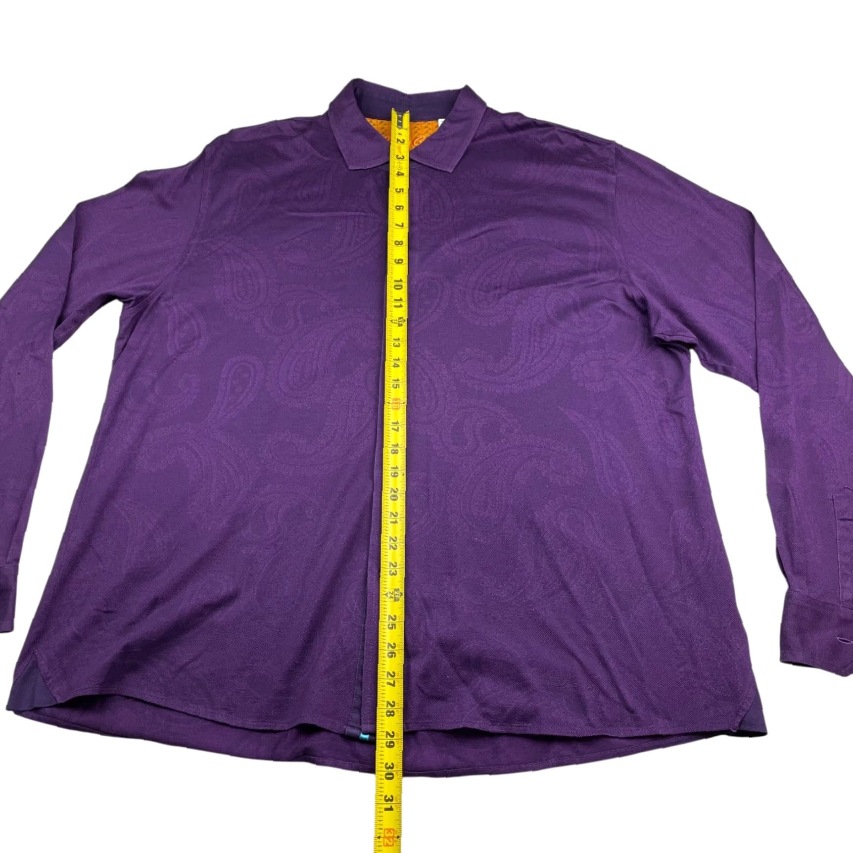 Robert Graham Robert Graham Shirt Men 100% Cotton L/S Classic Fit Button XL Purple Paisley Size US XL / EU 56 / 4 - 5 Thumbnail