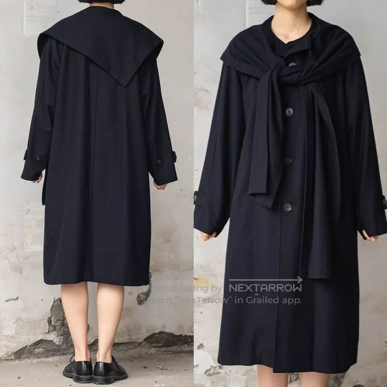 Comme des Garcons Comme Des Garcons Navy blue asymmetric sailor collar coat Size M / US 6-8 / IT 42-44 - 1 Thumbnail