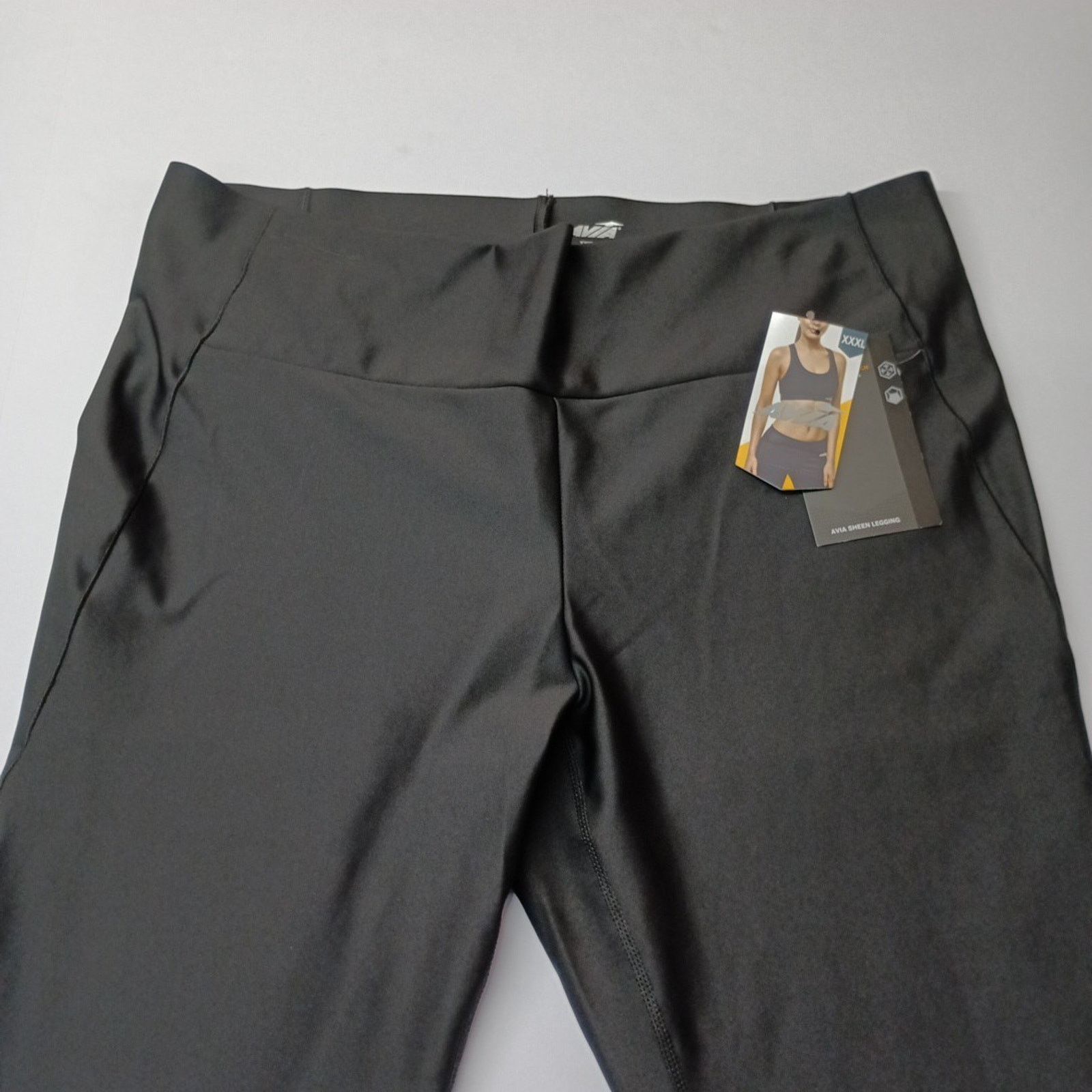 Avia Avia Sheen Leggings Women's 3XL (22) Black Activewear Size 36" / US 14 / IT 50 - 3 Thumbnail
