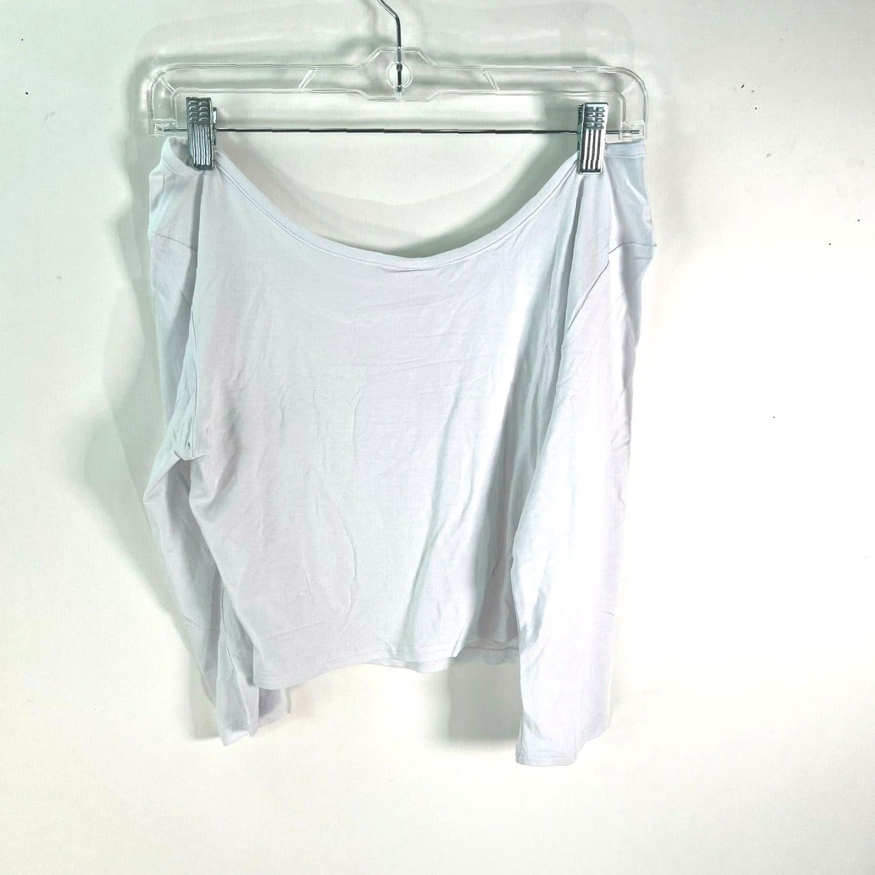 CO O Thread & Co T-Shirt Womens Cropped White - Large - Scoop Neck - 3/4 Sleeve - Casual Size L / US 10 / IT 46 - 2 Thumbnail