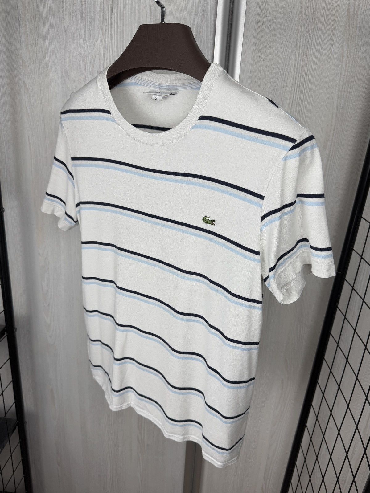 Lacoste Lacoste white striped cotton linen tee shirt size S Size US S / EU 44-46 / 1 - 6 Thumbnail