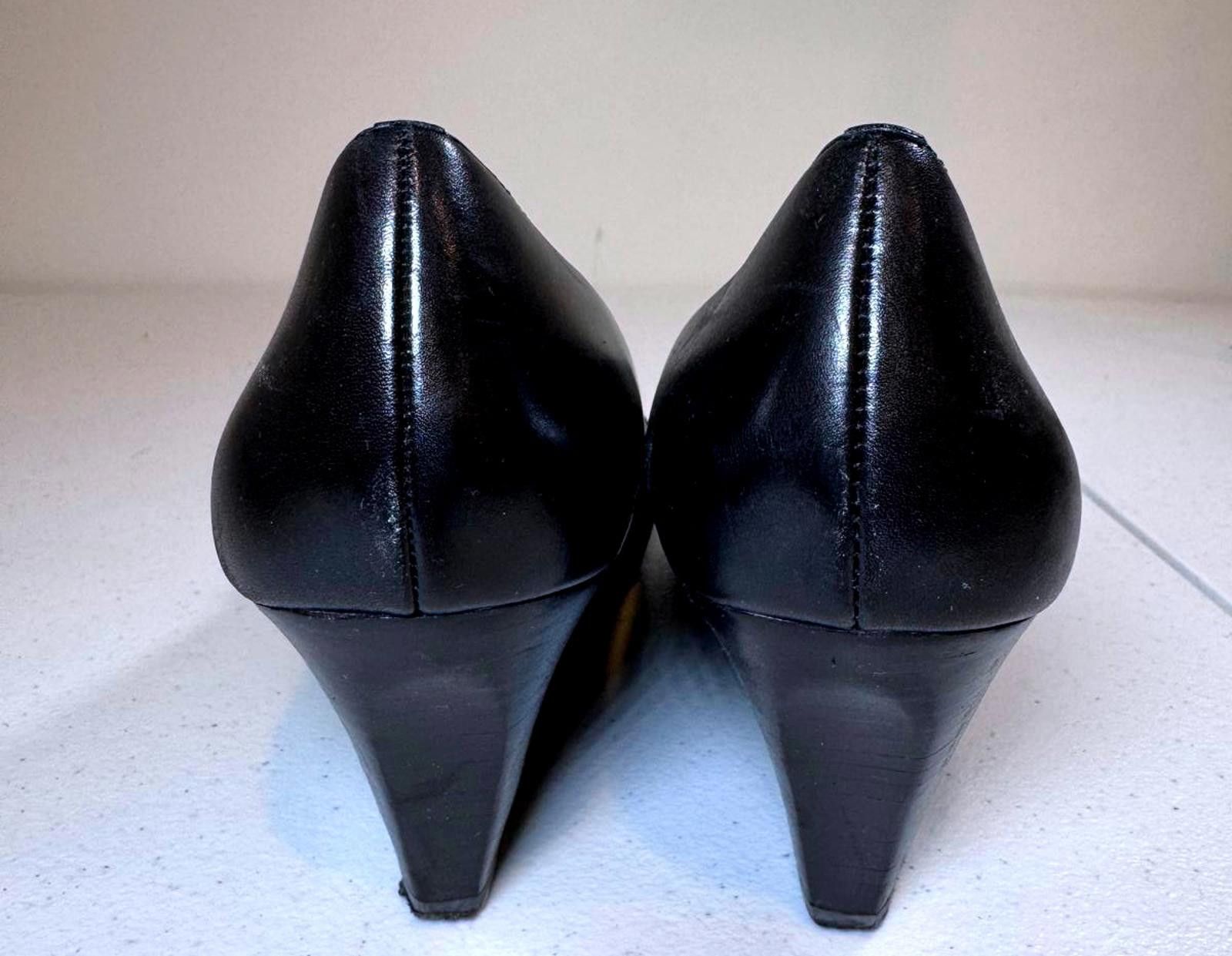 Designer Ellen Tracy Black Wedge Heels - Stylish & Comfortable Size US 10 / IT 40 - 3 Thumbnail