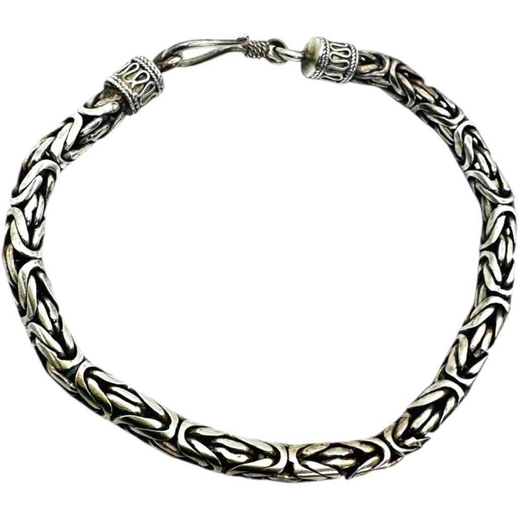 Sterling Silver 925 Sterling Silver Bali Byzantine Unisex Vintage Bracelet Size ONE SIZE - 6 Thumbnail