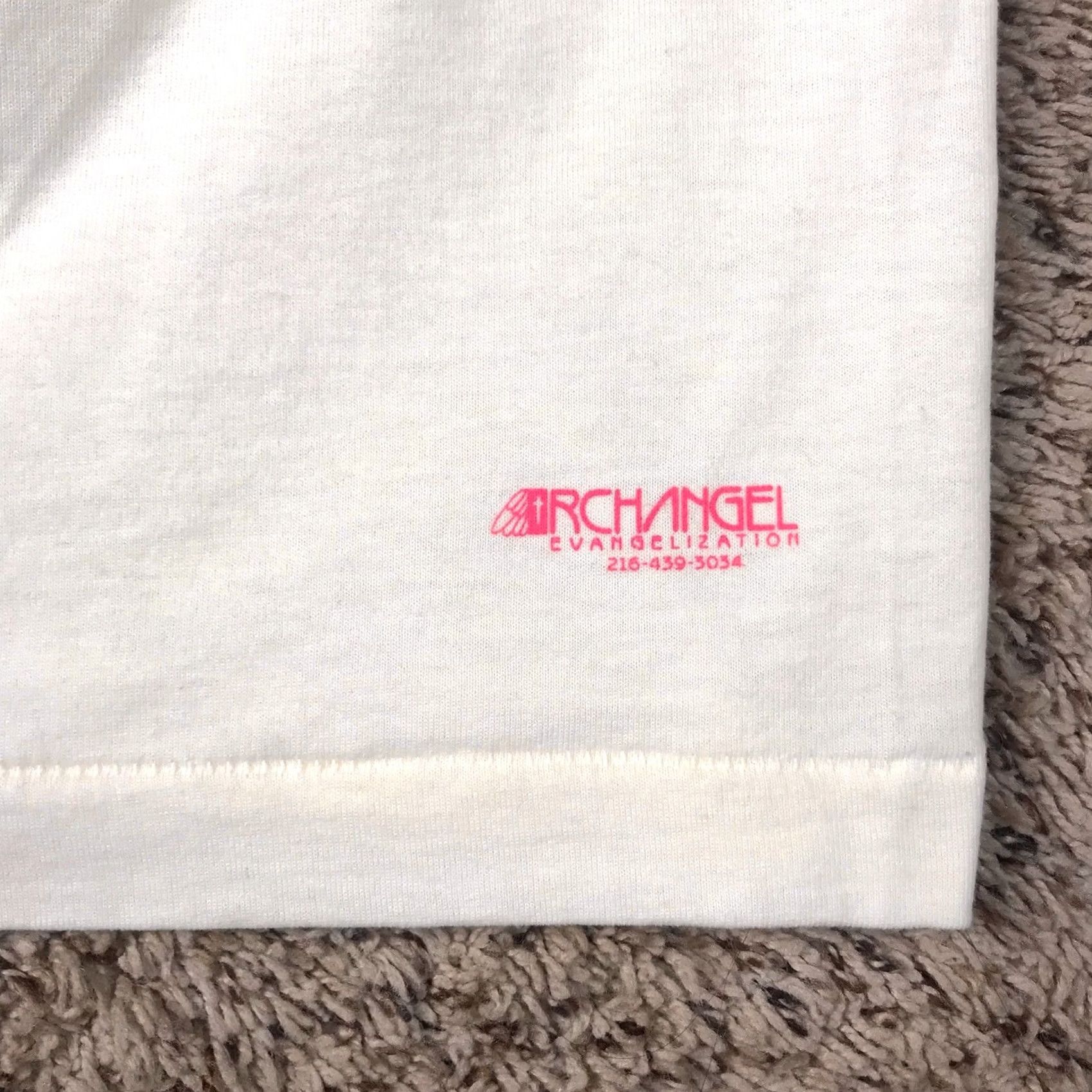 Fruit Of The Loom VINTAGE 90s Christian Graphic Tee Shirt XXL Beige Nike? Size US XXL / EU 58 / 5 - 5 Thumbnail