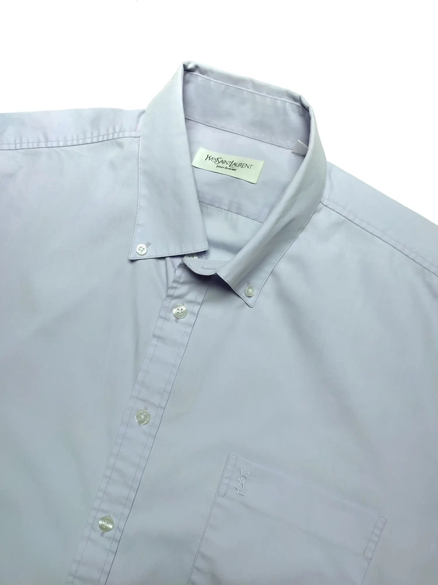 Vintage × Yves Saint Laurent Vintage YSL purple button shirt Size US XL / EU 56 / 4 - 3 Thumbnail