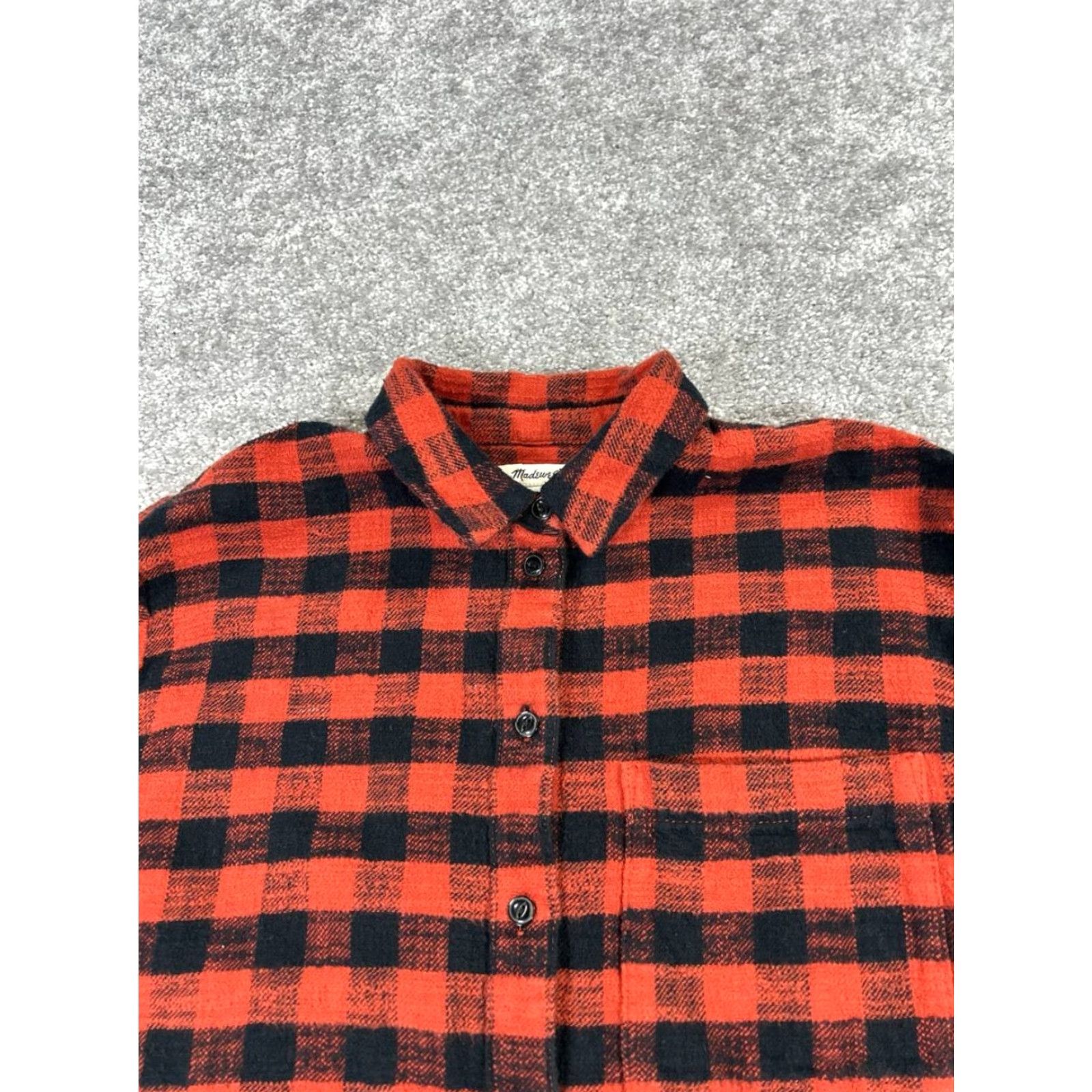 Madewell Madewell Shirt Womens Small Red Black Cotton Flannel Button Up Plaid Long Sleeve Casual Womens Size S / US 4 / IT 40 - 2 Thumbnail
