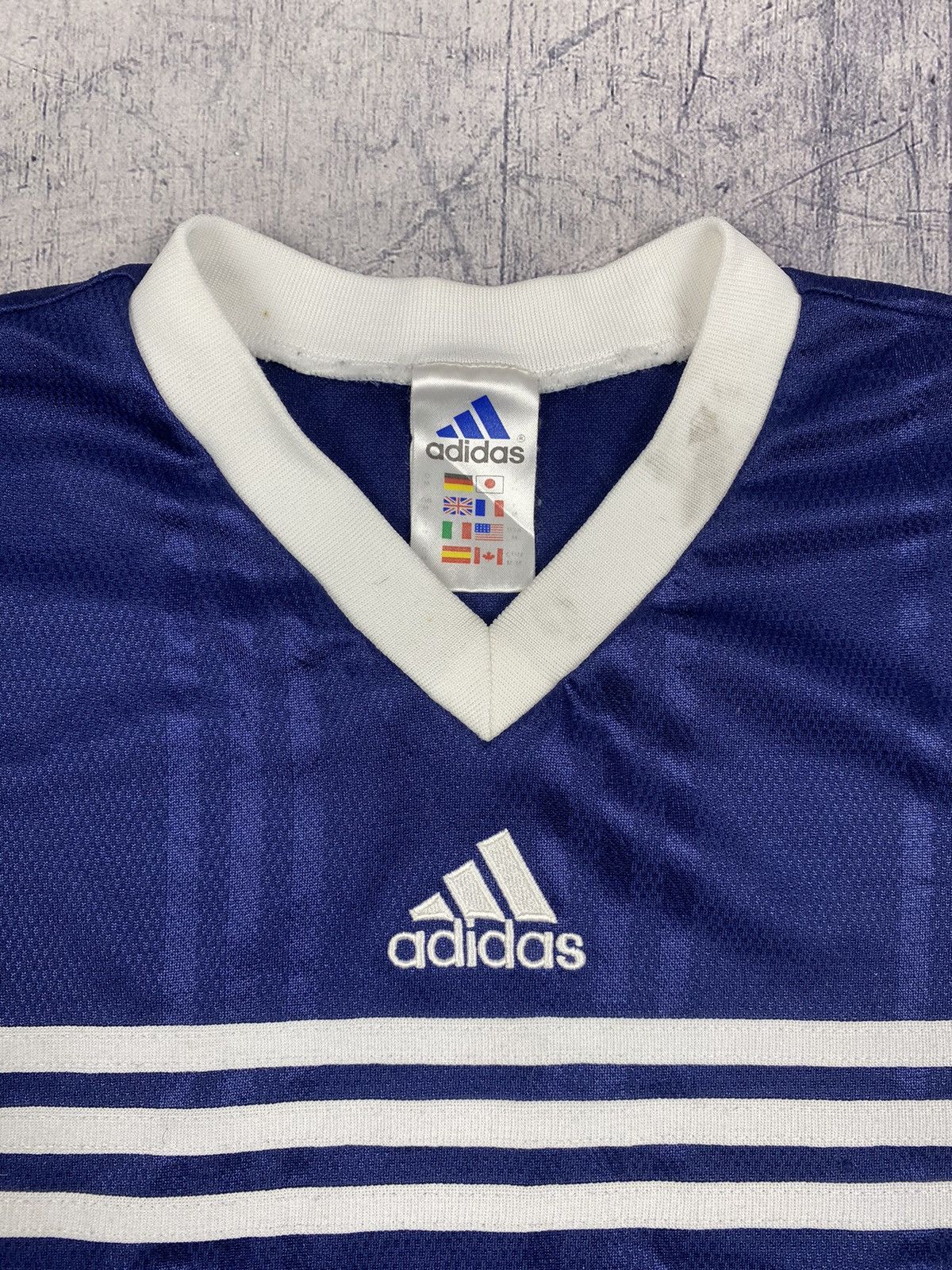 Adidas × Vintage Vintage 00s Adidas Center Logo Y2K Drill Tee Jersey Size US M / EU 48-50 / 2 - 6 Thumbnail
