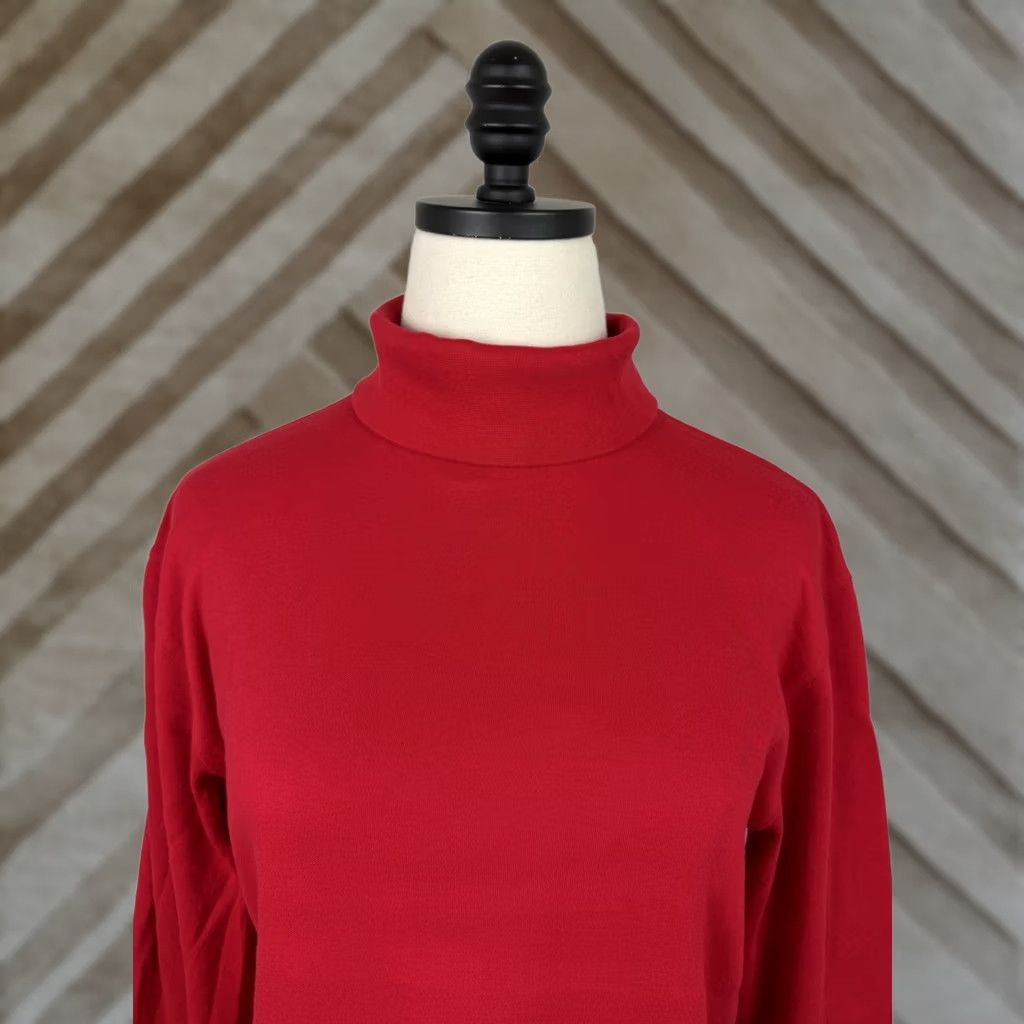 Vintage VINTAGE Westbound Shirt Women XS? 90s Long Sleeve Turtleneck Red Cotton Knit Minimal Retro Size S / US 4 / IT 40 - 1 Thumbnail