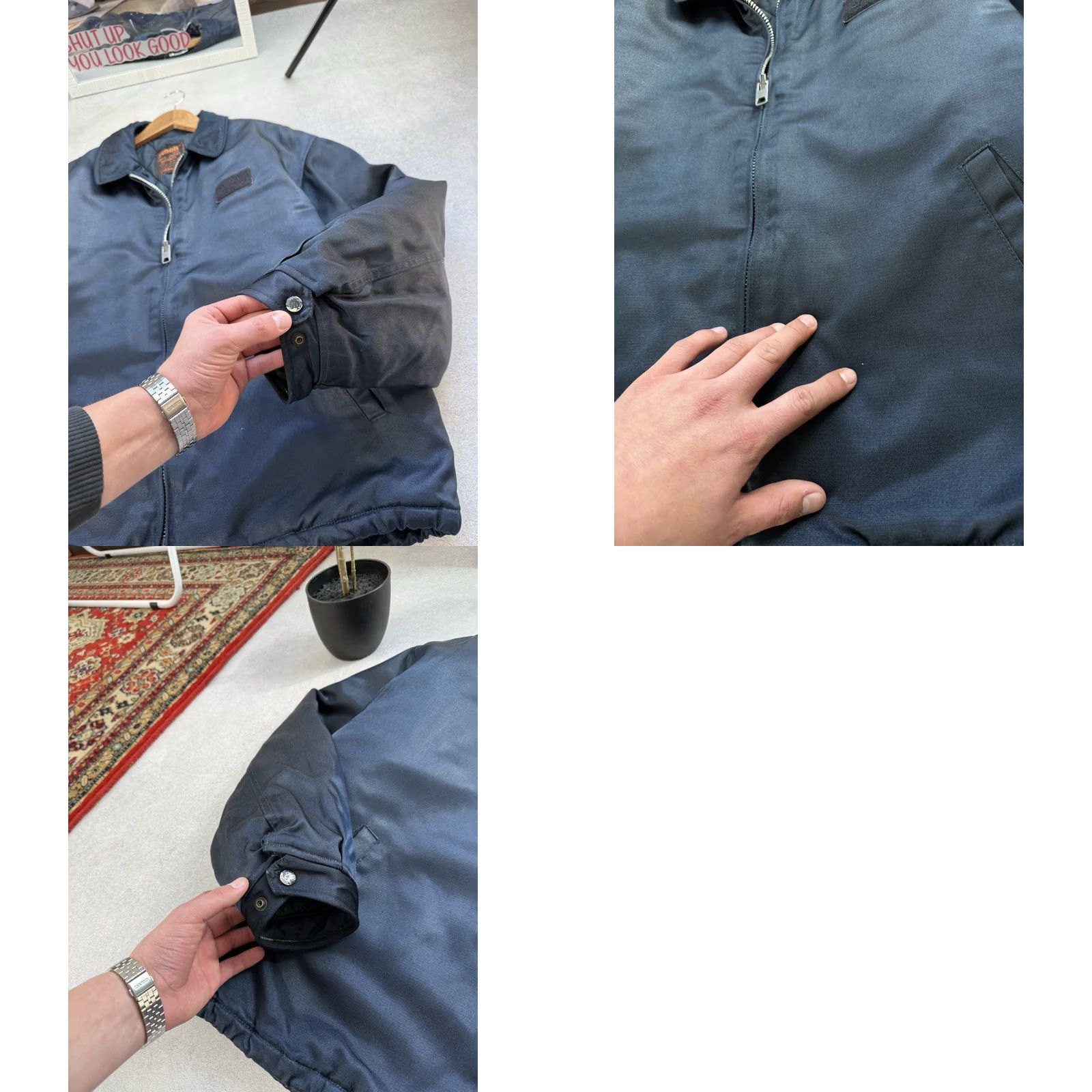 Schott VINTAGE Schott NYC Security Quilted Bomber Jacket Men’s Blue L Bomber Jacket Size US L / EU 52-54 / 3 - 8 Thumbnail