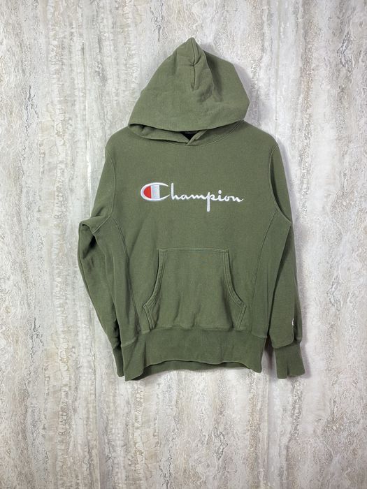 Vintage Vintage 90s Champion Reverse Weave Khaki hoodie Grailed