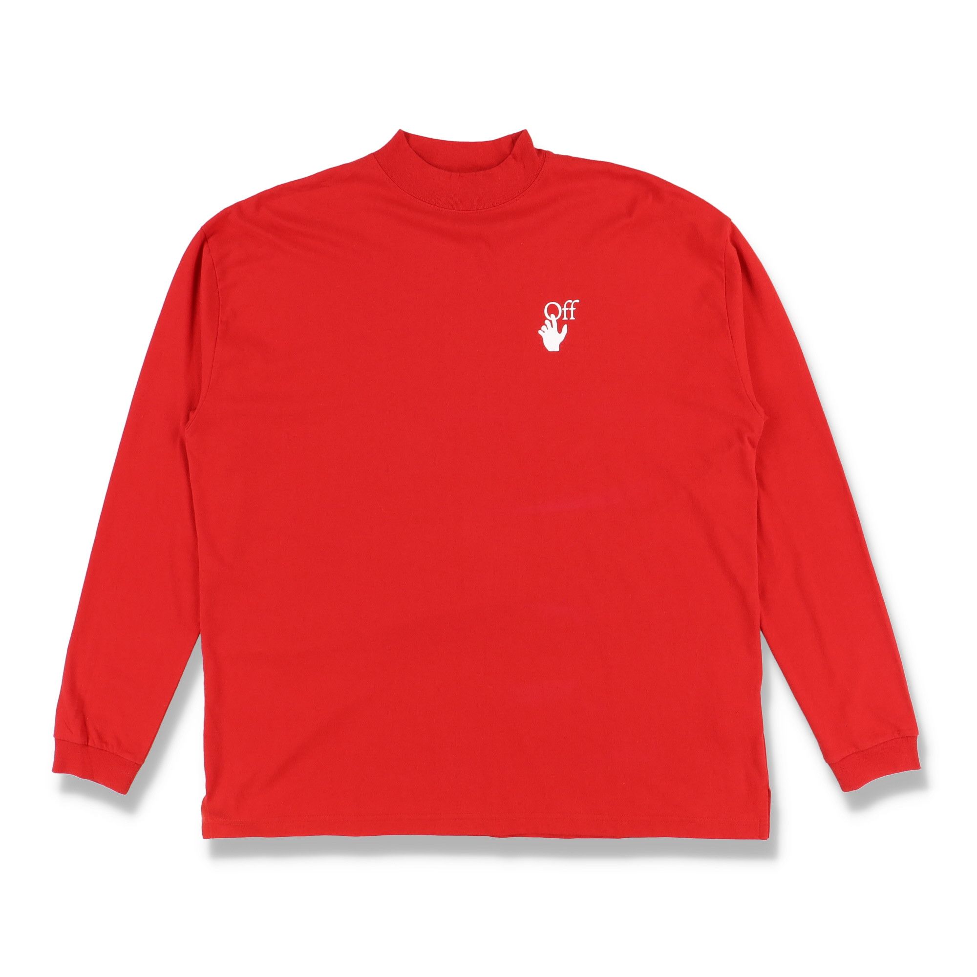 Off-White Red Pascal Arrows Oversized Long Sleeve Mock Neck T-shirt Size US L / EU 52-54 / 3 - 2 Thumbnail