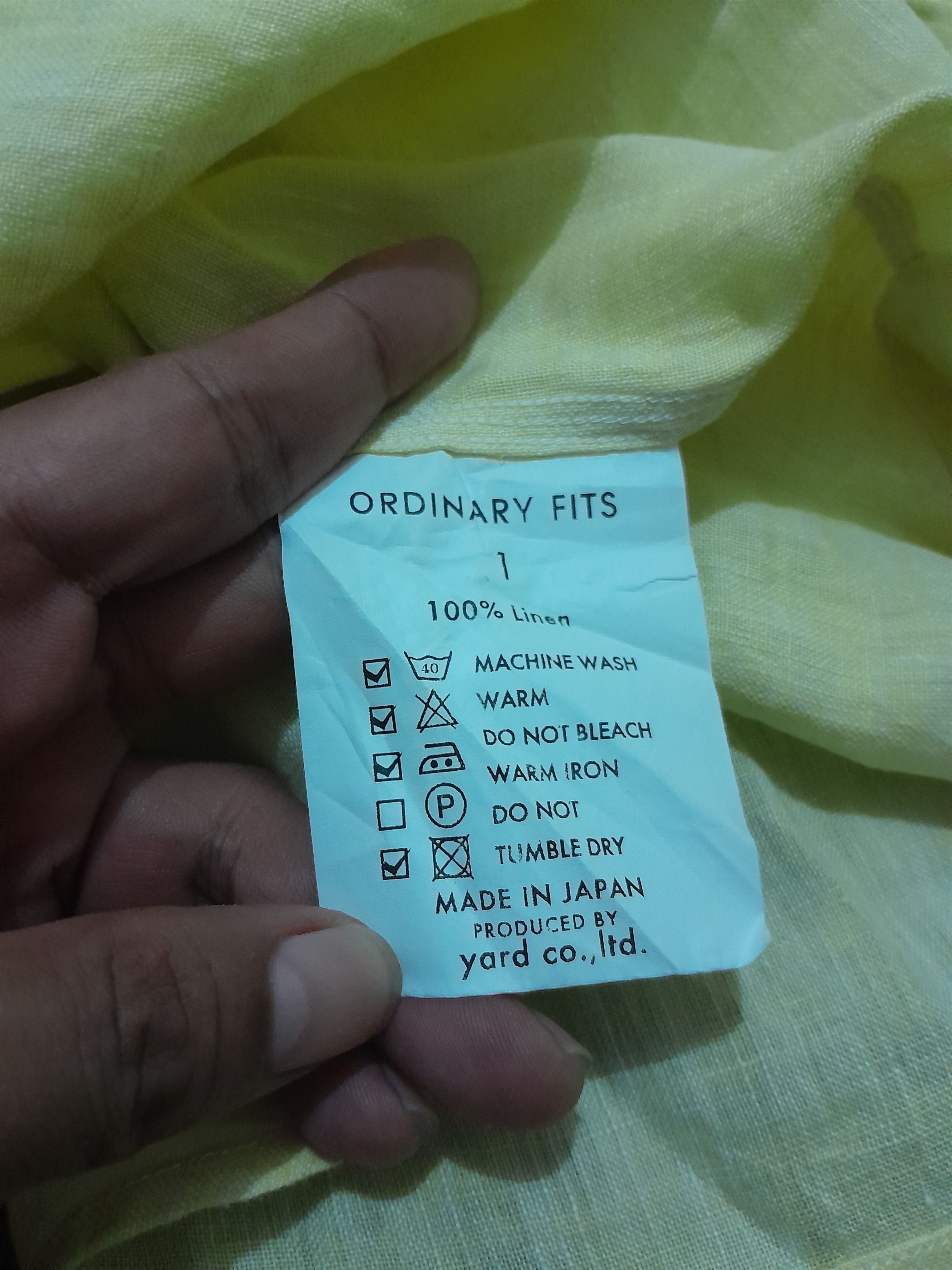 Ordinary Fits Yellow linen shirts Size US S / EU 44-46 / 1 - 4 Thumbnail
