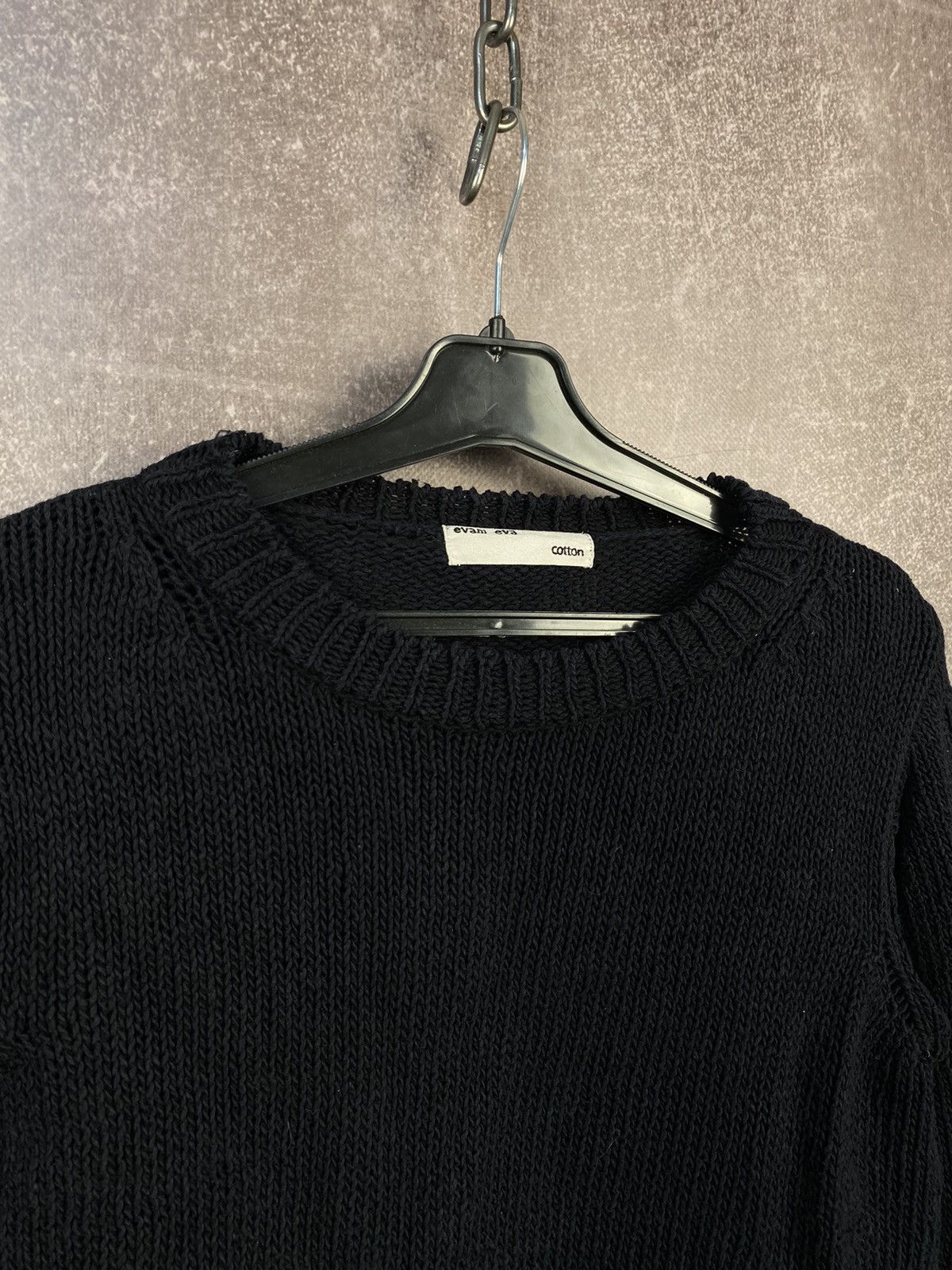 Designer × Japanese Brand Black knitted sweater Evam Eva Japan 🇯🇵 Size M / US 6-8 / IT 42-44 - 4 Thumbnail