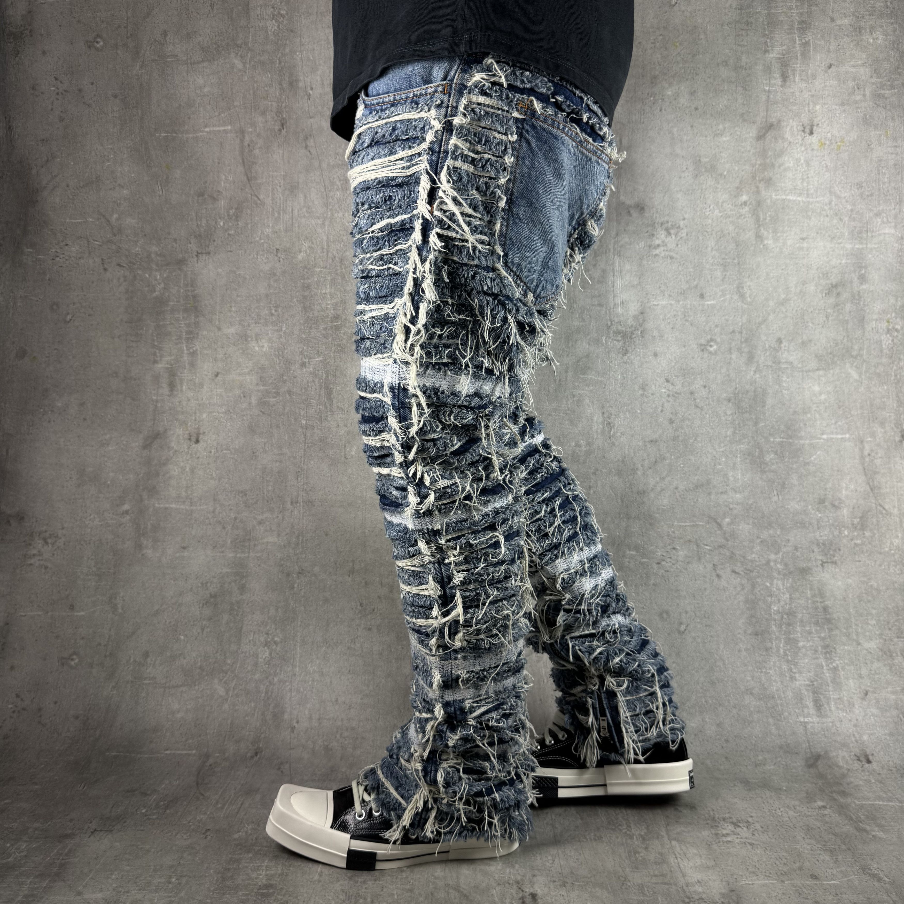 1017 ALYX 9SM × Blackmeans 1017 ALYX 9SM BLACKMEANS Shredded Denim Distressed Jeans Size US 34 / EU 50 - 6 Thumbnail