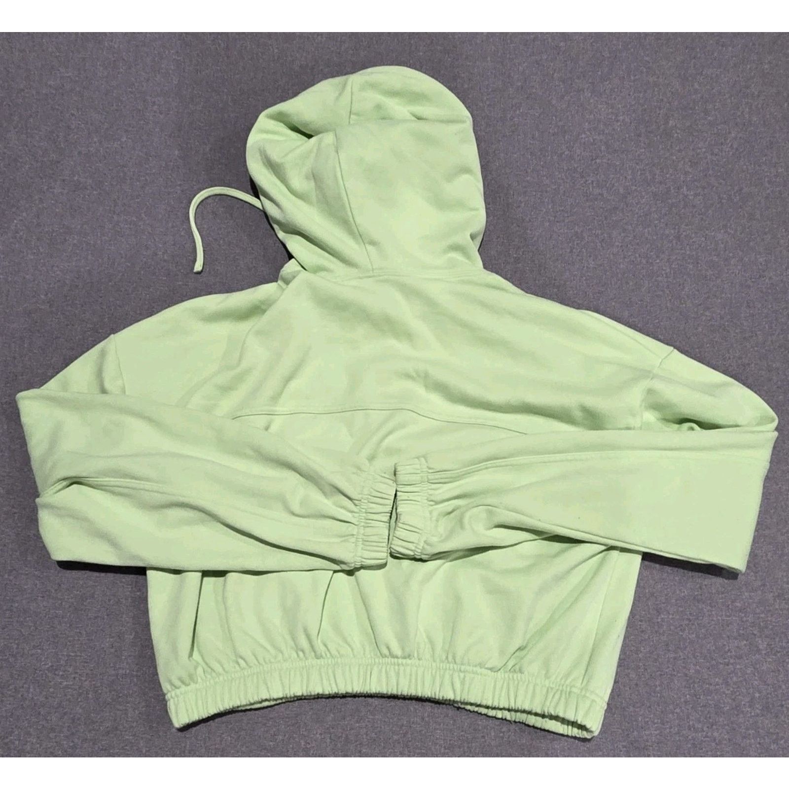 Alo Yoga Peak Cutout Crop Hoodie Sweatshirt Medium Green