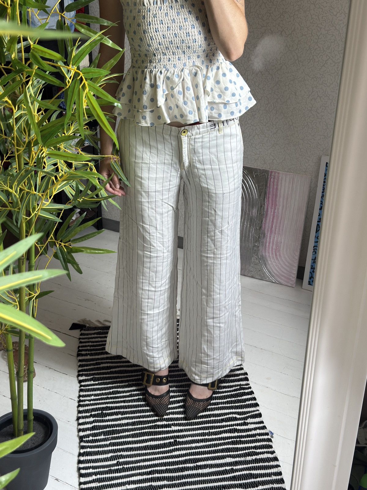 Cop Copine VINTAGE COP.COPINE 2000s IN STRIPES PALAZZO Size 28" / US 6 / IT 42 - 2 Thumbnail