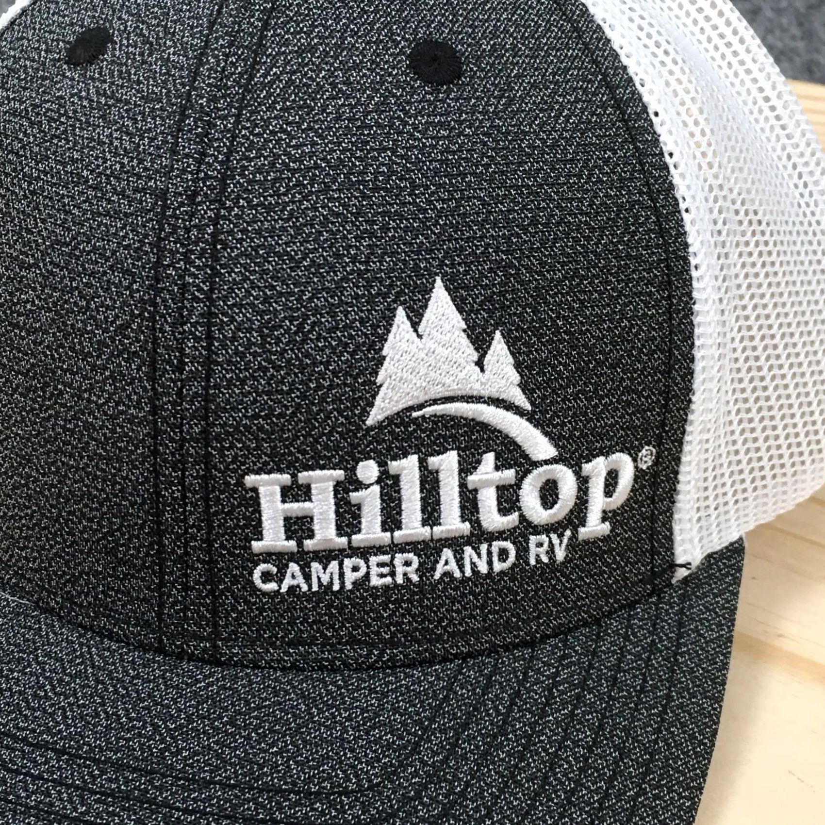 Camper Hilltop Camper And RV Trucker Hat Unisex Black One Size Curved Brim Embroidered Size ONE SIZE - 3 Thumbnail