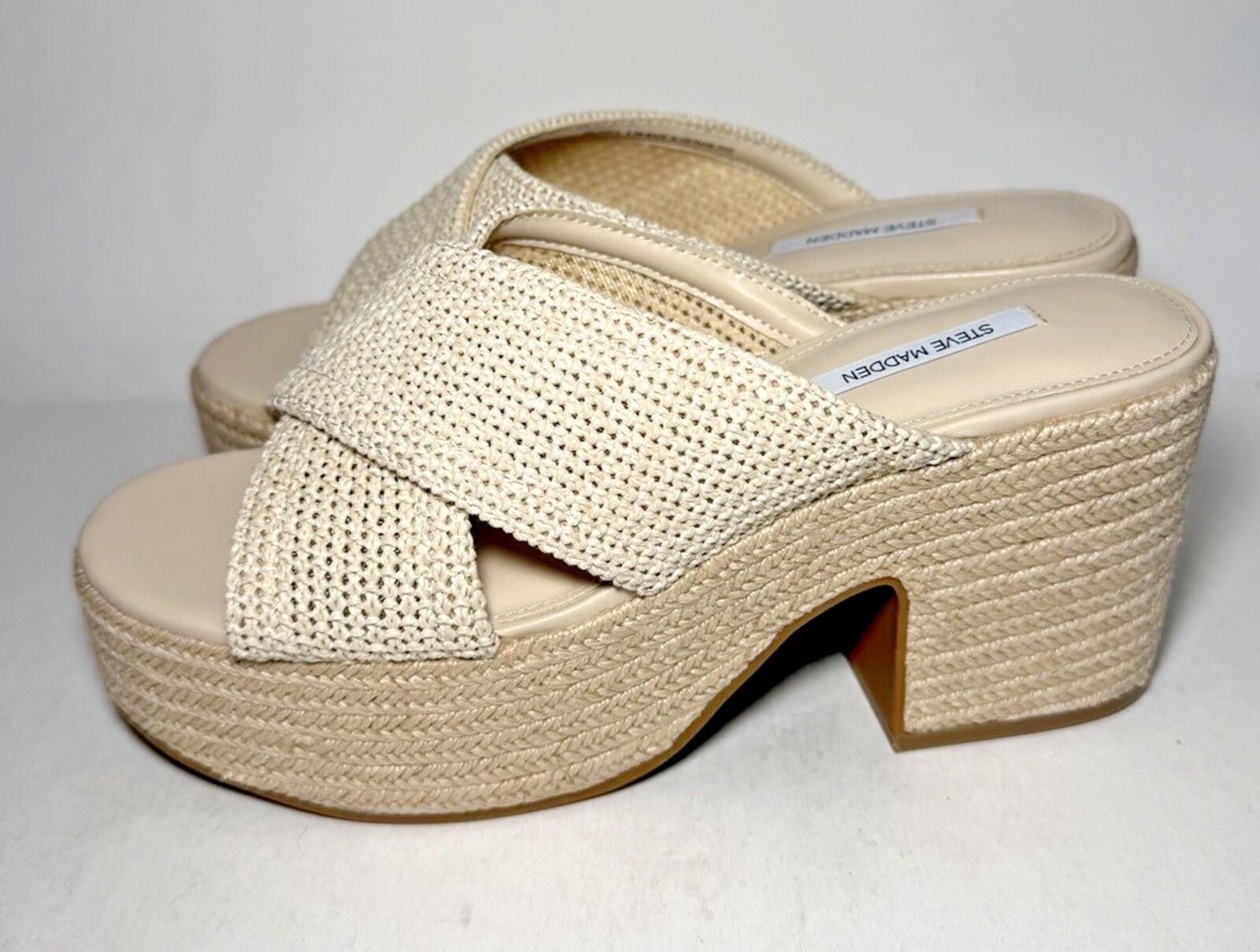 Steve Madden STEVE MADDEN Truthful Crossband Platform Sandals Natural Size US 8.5 / IT 38.5 - 3 Thumbnail