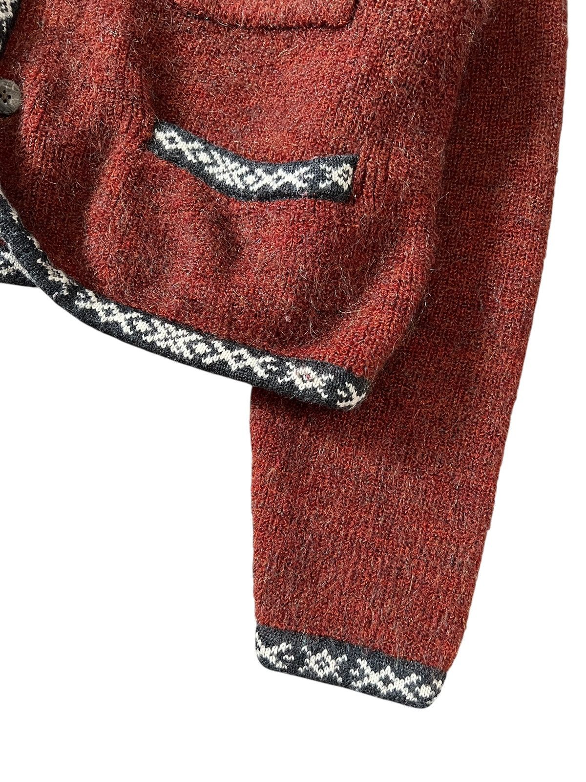Nicole Club 1990s Nicole Club For Men Aztec Cropped Knit Sweater Size US M / EU 48-50 / 2 - 3 Thumbnail