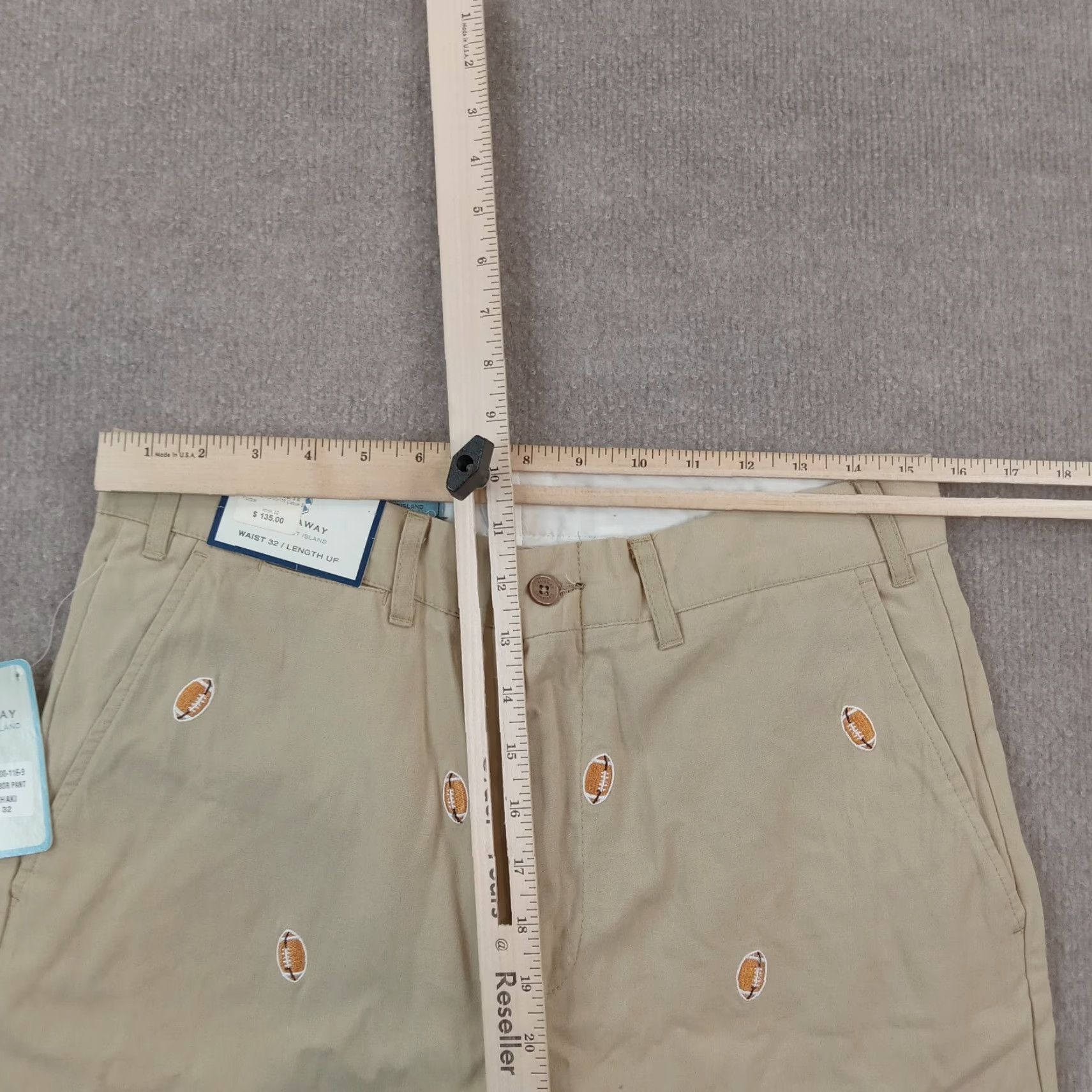 Vintage Castaway Mens 32x32 Beige Chino Pants Straight Leg Casual Football Style Size US 32 / EU 48 - 5 Thumbnail