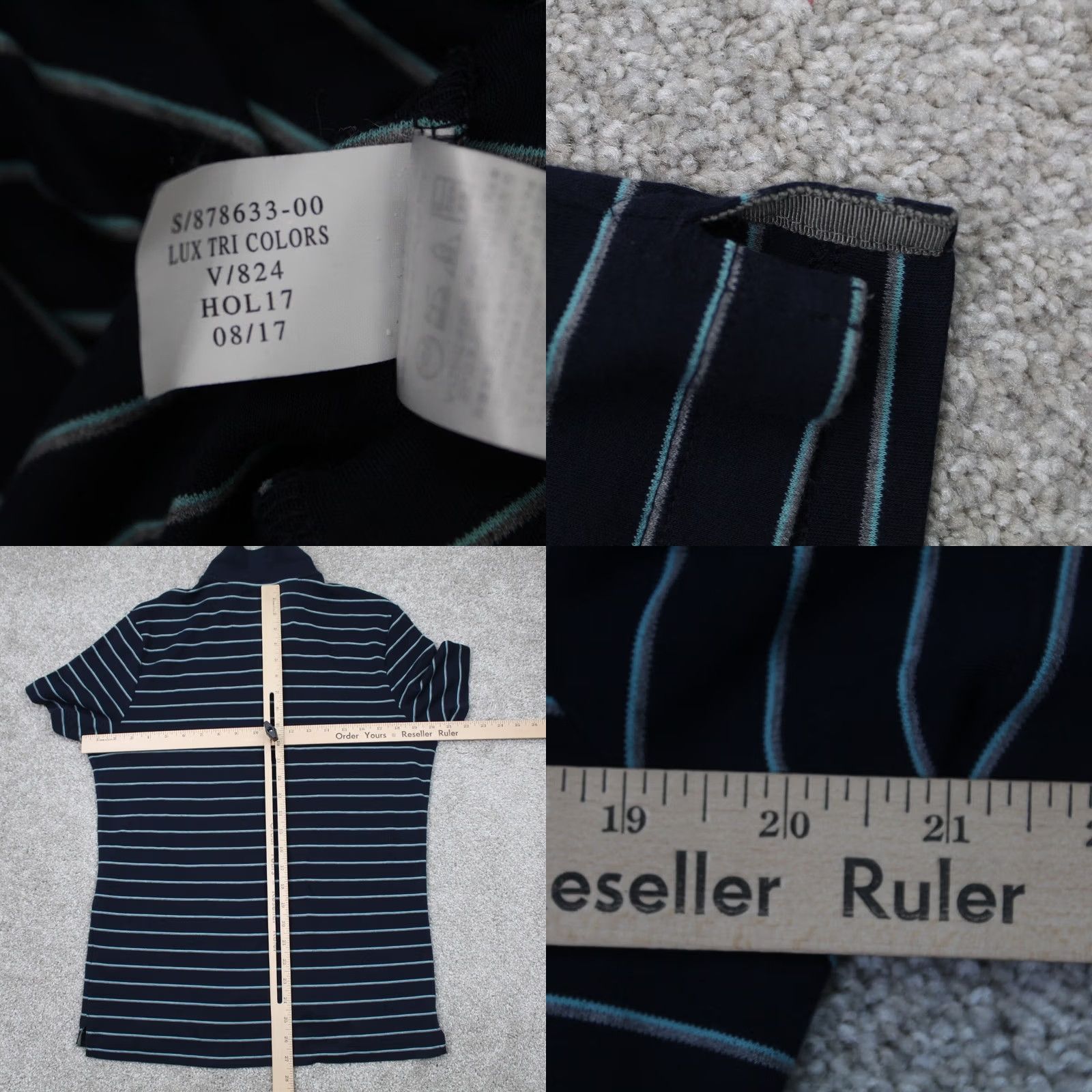 Banana Republic Banana Republic Polo Shirt Mens Medium Blue 100% Cotton Regular Fit Short Sleeve Striped Polo Shirt Mens Blue Banana Republic Polo Shirt Size US M / EU 48-50 / 2 - 8 Thumbnail
