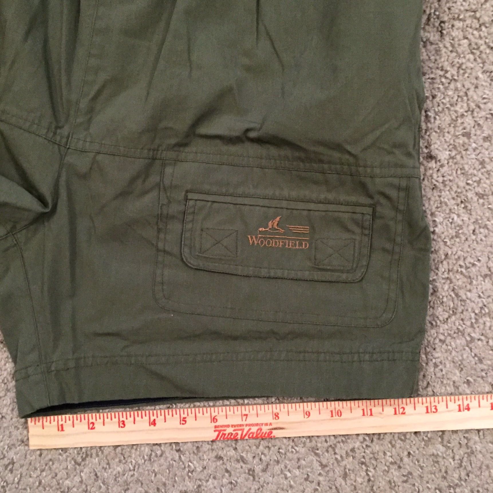 Vintage Cargo Woodfield Green Trunks Mens Large Lined Nylon Cotton Blend Belted Swim Bottom Size US 33 - 5 Thumbnail