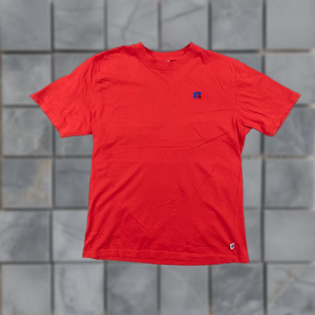Russell Athletic VINTAGE Russell Athletic Shirt Adult Small Red Crewneck Short Sleeve Embroidered Logo 90s Mens Shirt Size US S / EU 44-46 / 1 - 1 Thumbnail