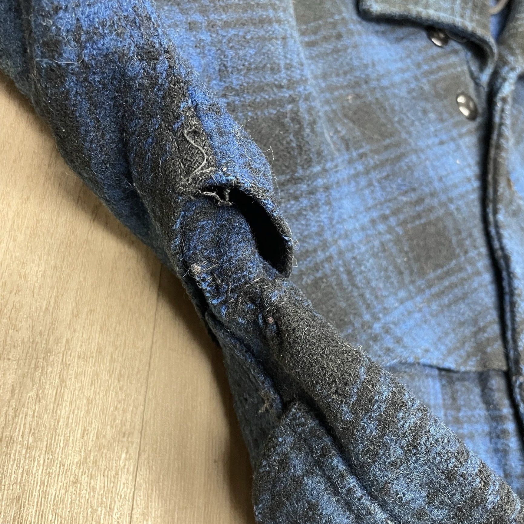 Vintage VINTAGE Hettnick Manufacturing Co. Wool Mackinaw Jacket Mens M Blue Shadow Plaid Cruiser Wool Seattle 30s Size US M / EU 48-50 / 2 - 7 Thumbnail