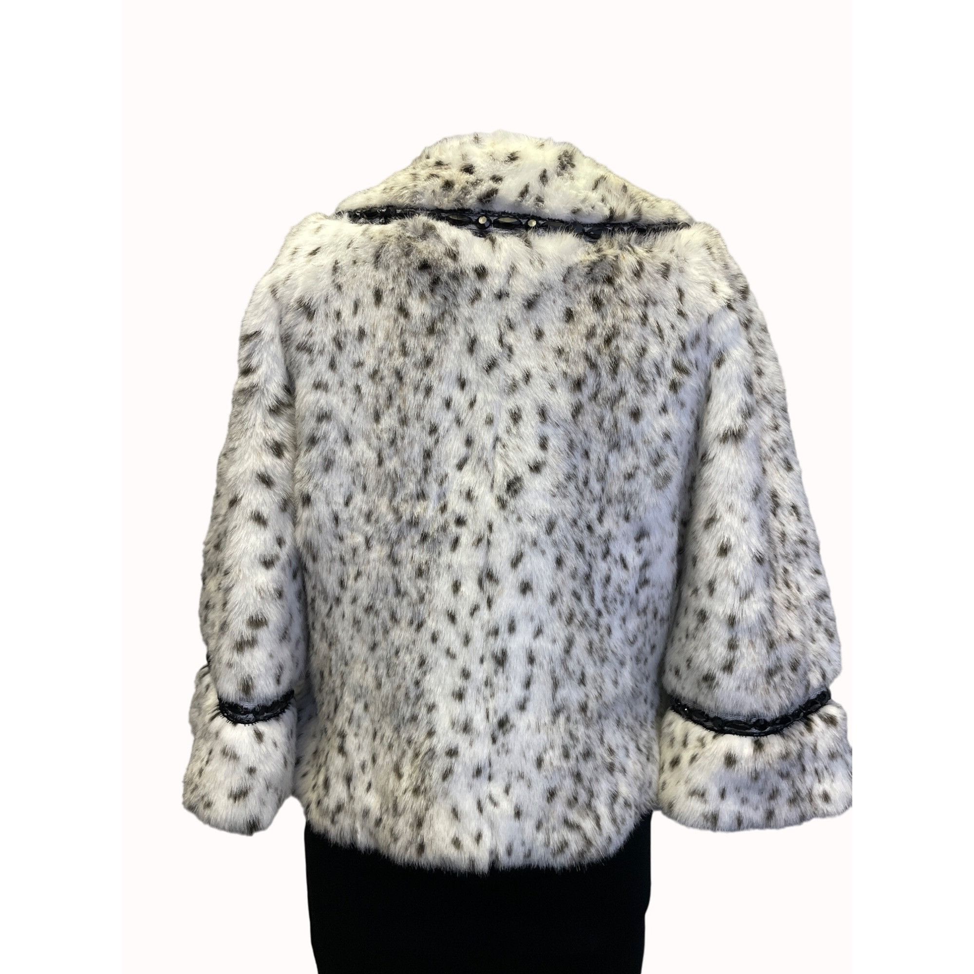 Other Terry Lewis Classic Luxury Faux Fur Coat Women's White Leopa Size S / US 4 / IT 40 - 4 Thumbnail