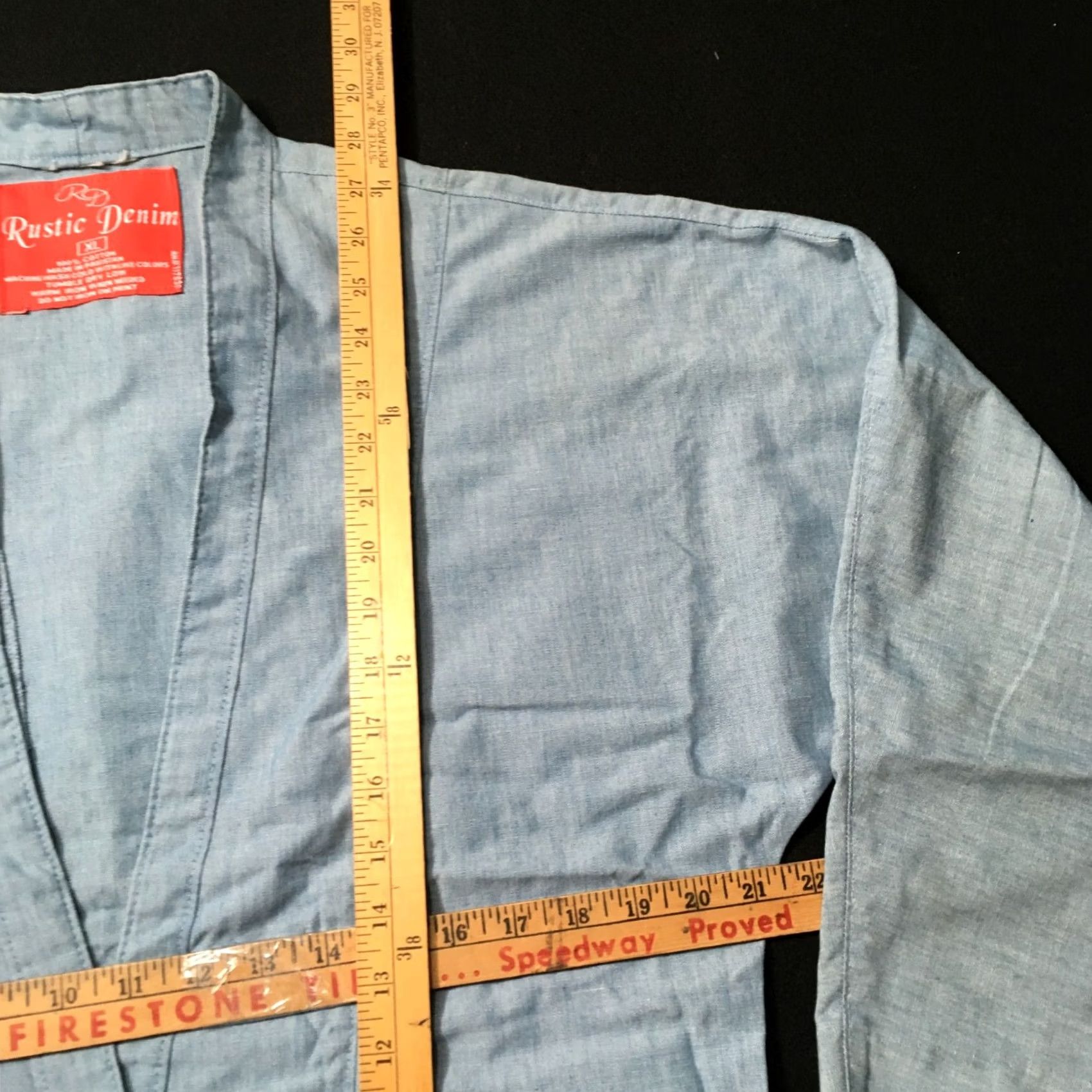 Vintage rustic Denim Women's XL Short Sleeve Western Shirt Blouse Casual Plaid Blue Vintage No Size XL / US 12-14 / IT 48-50 - 4 Thumbnail