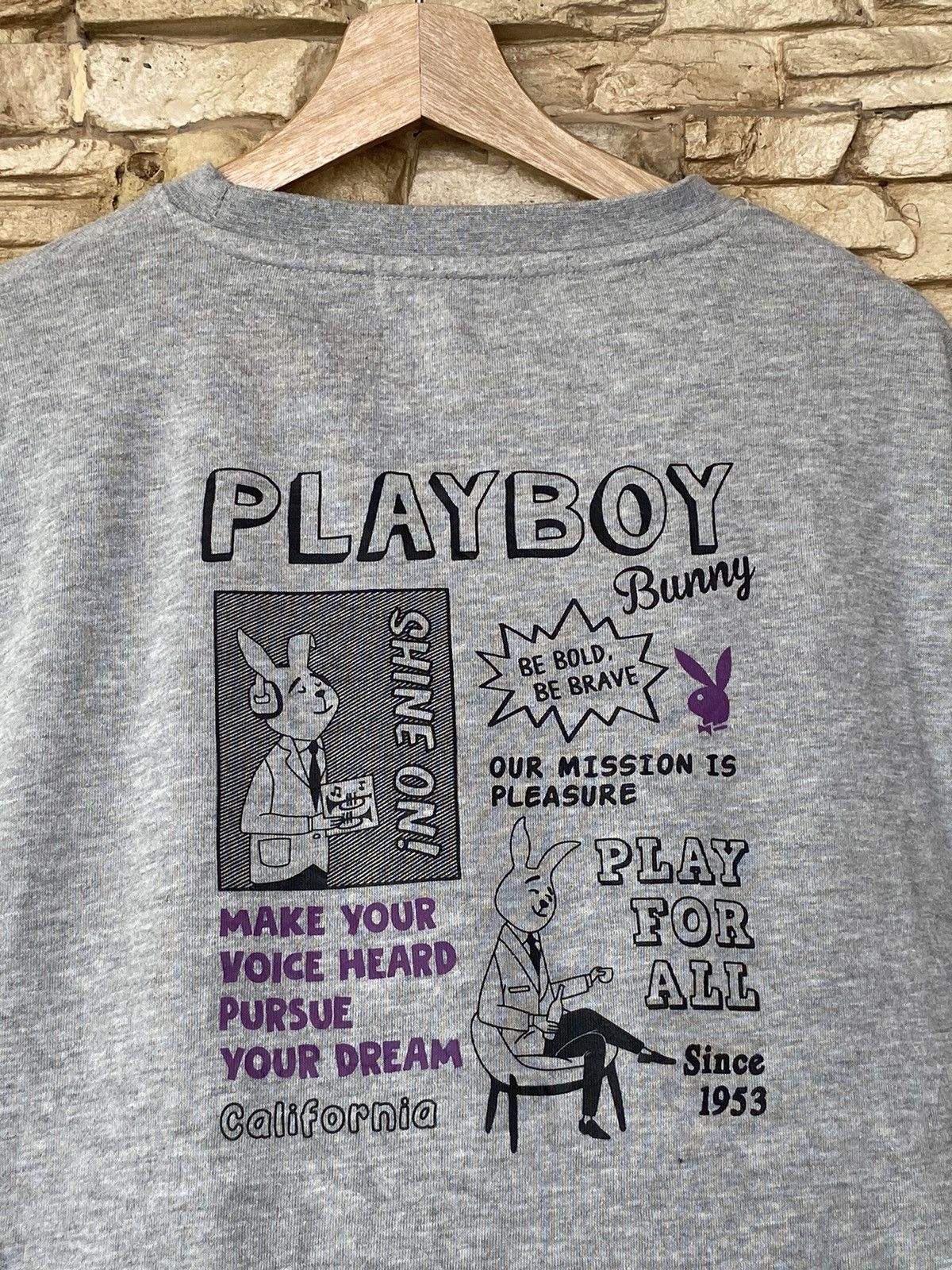Playboy Vintage Playboy Backhit Sweatshirt Light Gray Size US L / EU 52-54 / 3 - 5 Thumbnail
