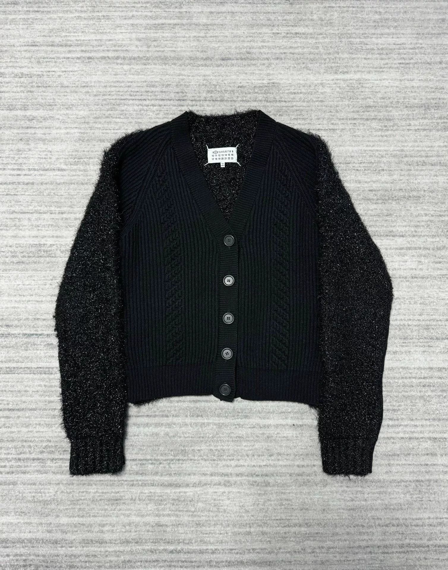 Maison Margiela black wool cardigan with silver sequins Size S / US 4 / IT 40 - 1 Thumbnail