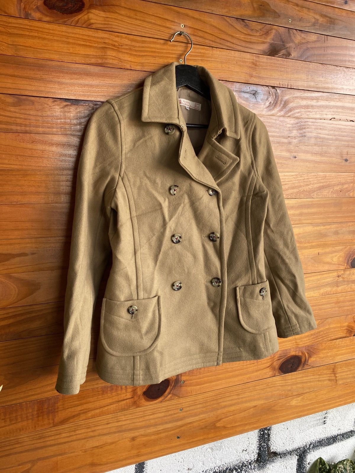 Melrose Vintage Melrose Claire Beige Wool Peacoat – Made in Japan Size M / US 6-8 / IT 42-44 - 5 Thumbnail