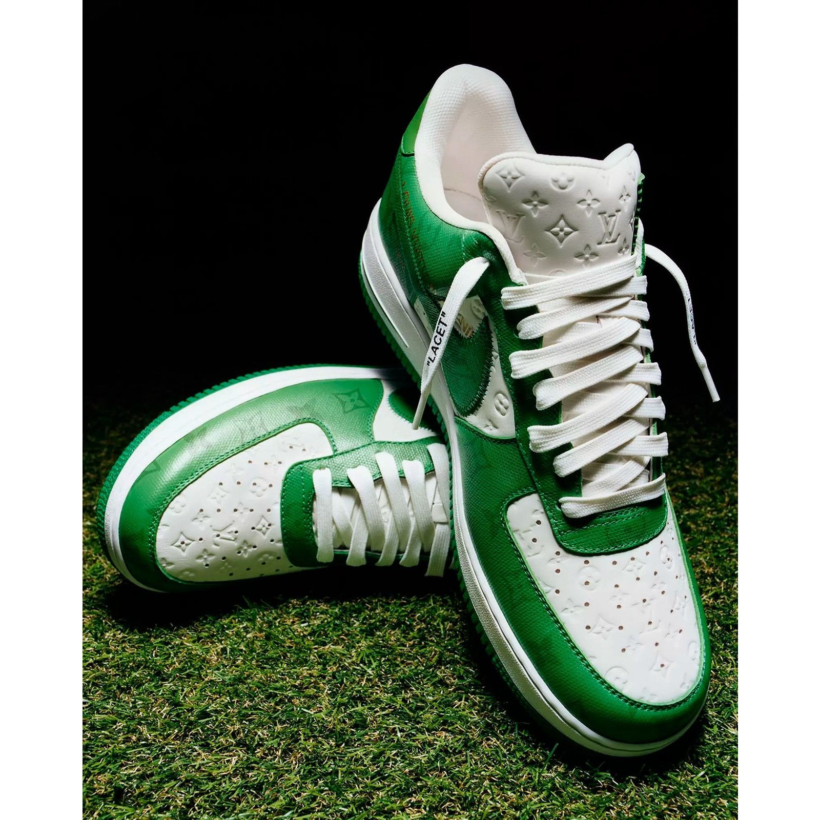 Nike LOUIS VUITTON x NIKE AIR FORCE 1 GREEN Size US 7 / EU 40 - 5 Thumbnail