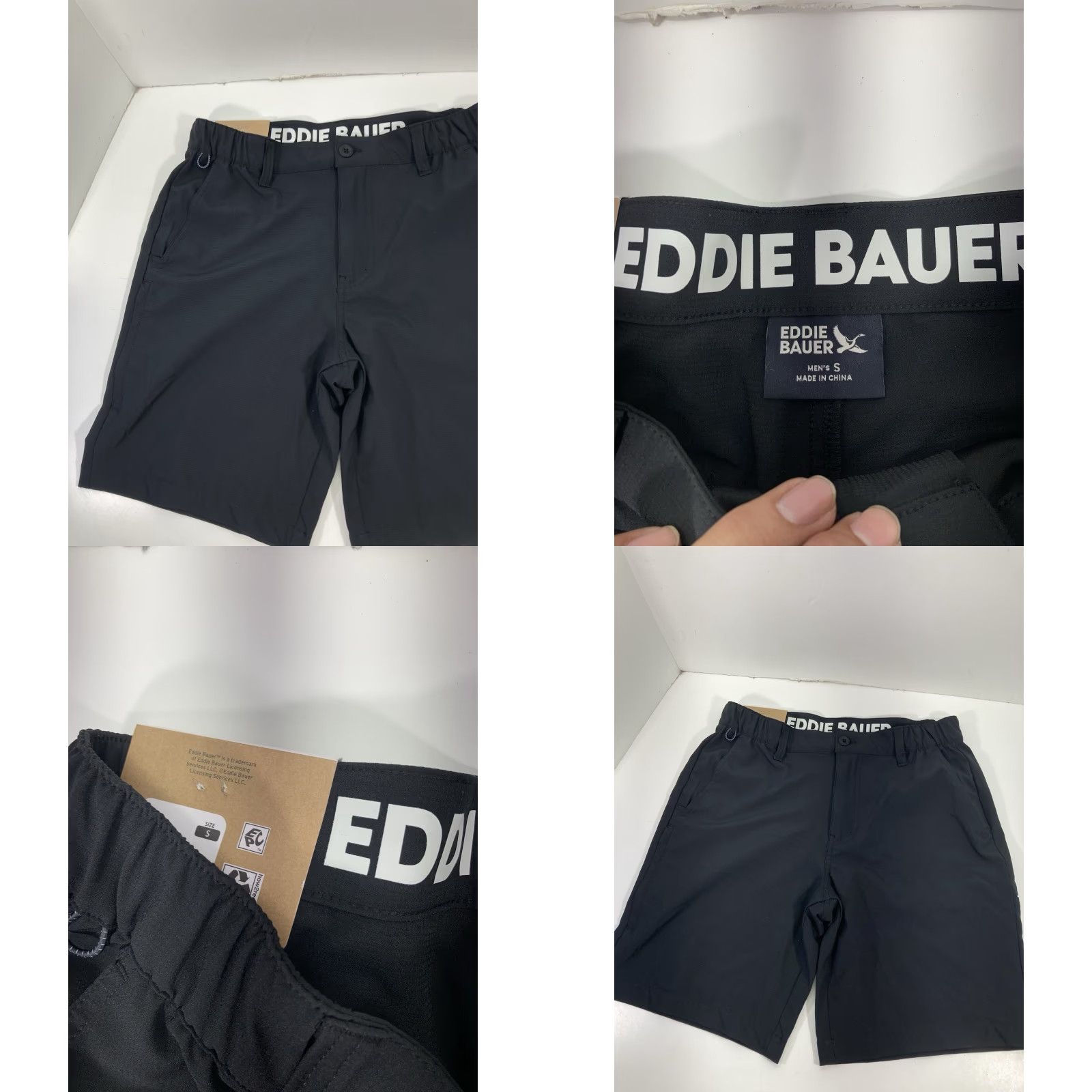 Eddie Bauer Eddie Bauer Tech Shorts Men Size Small 30X9 Black Flex Waist Hiking Camping NWT Size US 29 - 8 Thumbnail