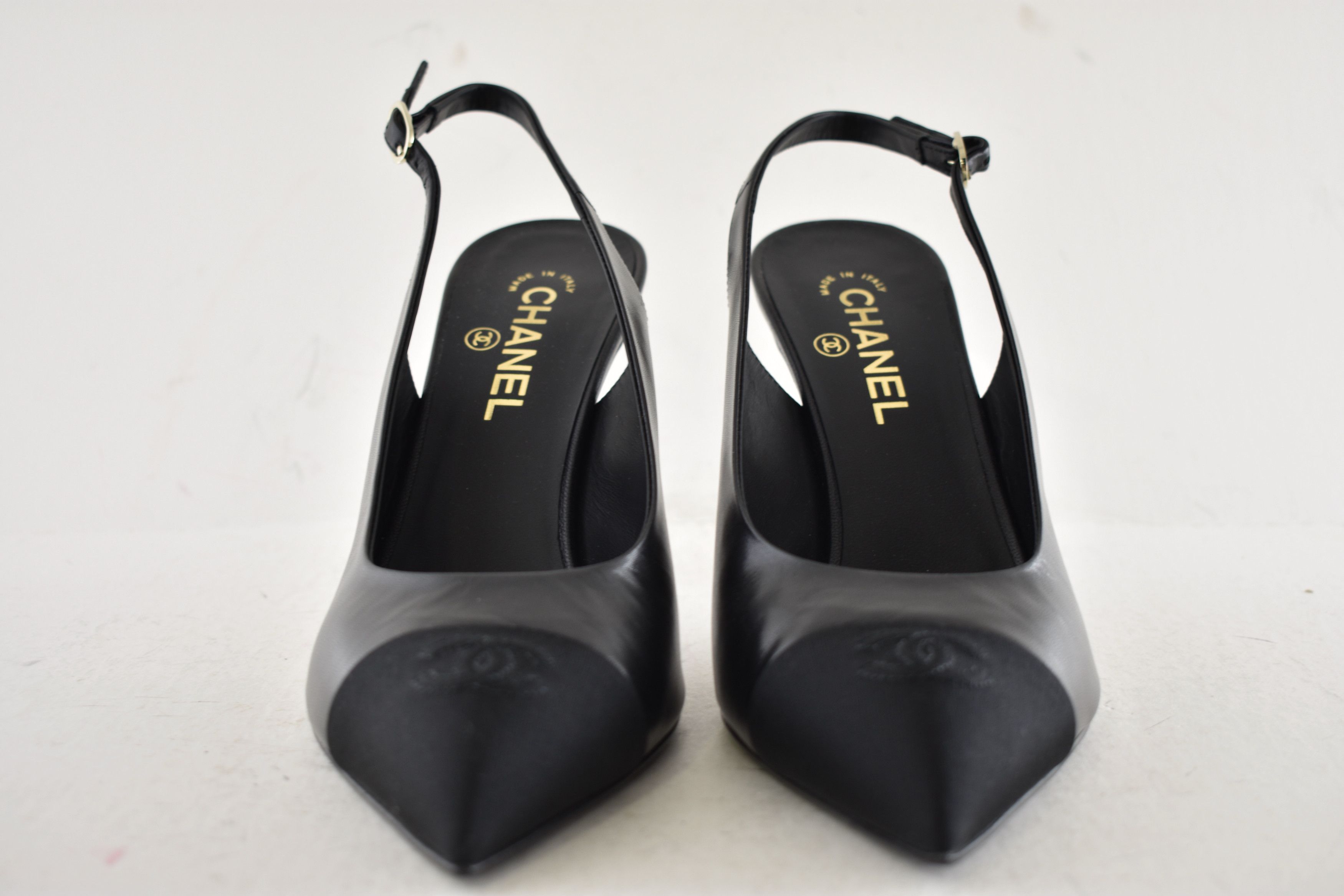 Chanel Chanel 24A Leather CC Logo Slingback Pointed Heel Pump 42 Size US 12 / IT 42 - 8 Thumbnail
