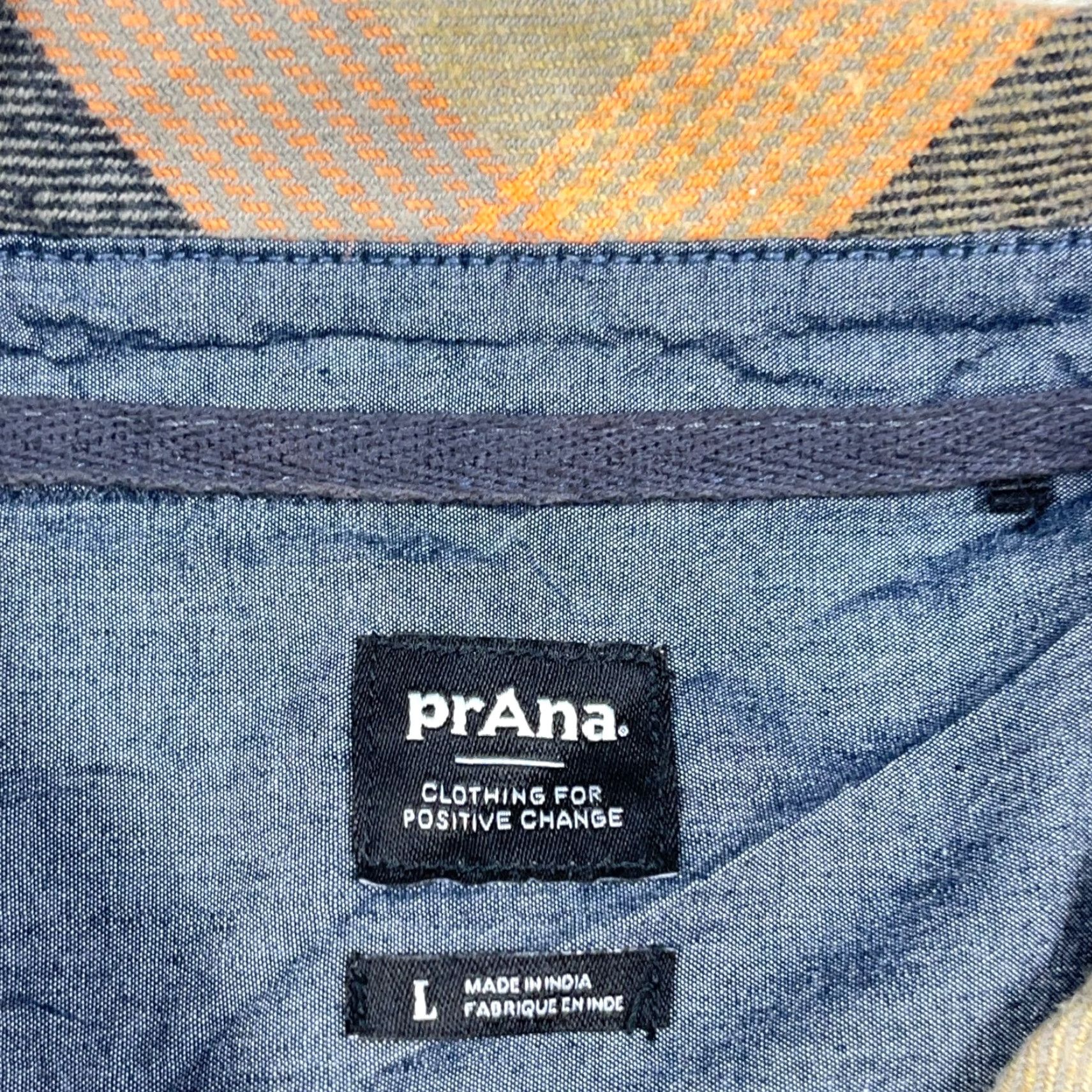 Prana prAna Shirt Men Large Tan Blue Plaid Snap Button Up Outdoors Camp Hiking Shirt-Front Casual All Seasons Button Up Mens XL? Size US L / EU 52-54 / 3 - 4 Thumbnail