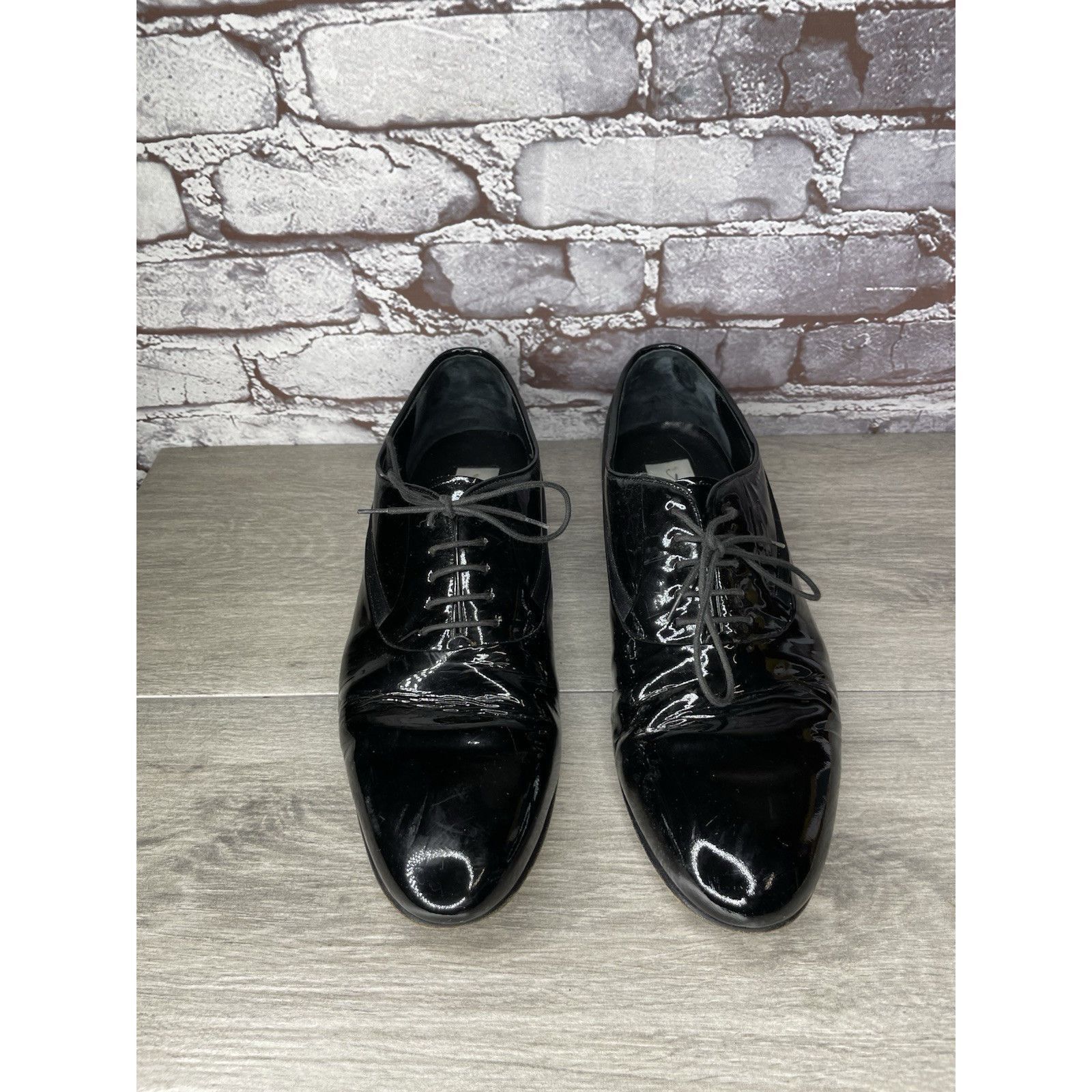 Mezlan Mezlan Broadway Black Patent Leather Tuxedo Oxfords Dress Sh Size US 11 / EU 44 - 2 Thumbnail