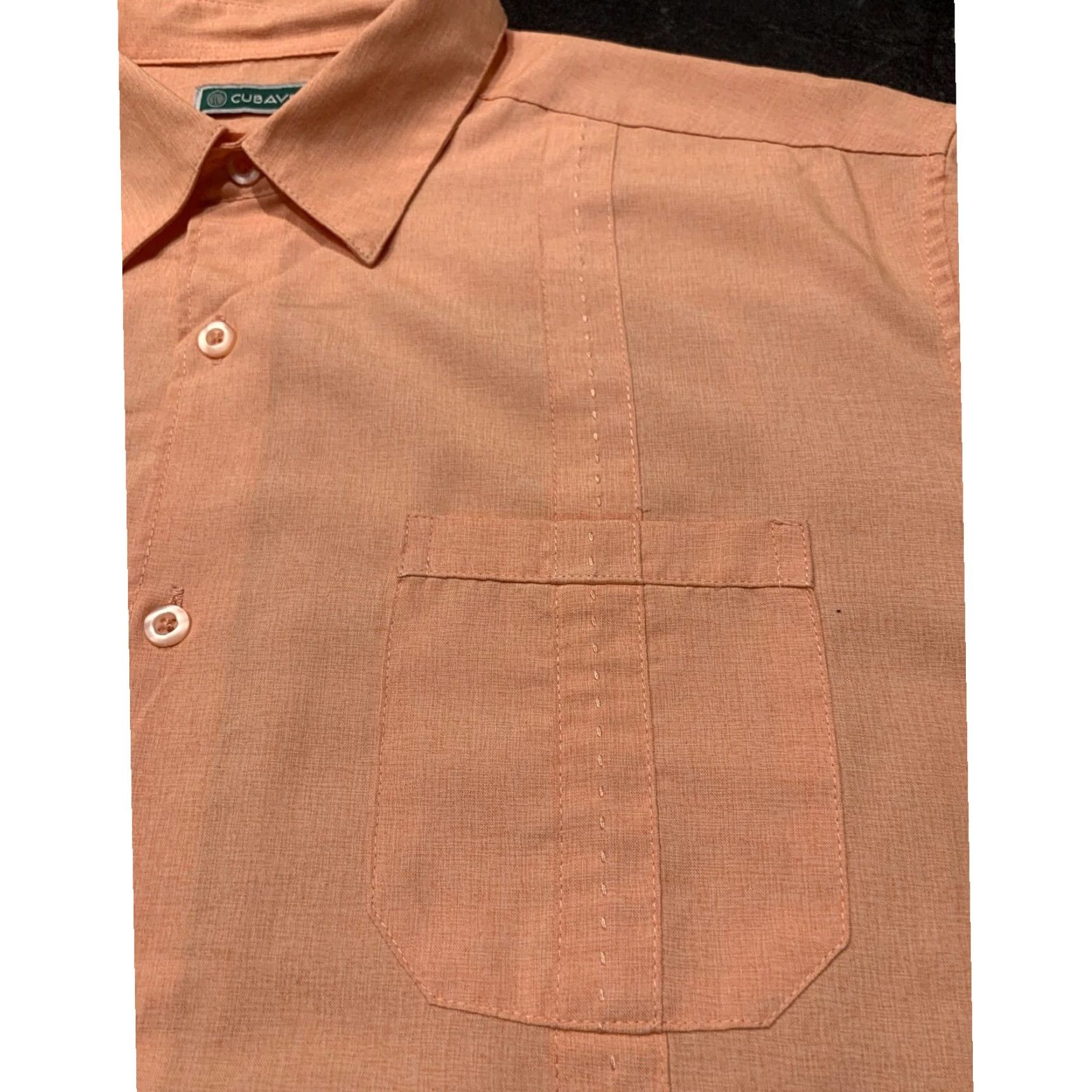 Cubavera Cubavera Mens Hawaiian Shirt Large L Rayon Blend Bowling Peach Size US L / EU 52-54 / 3 - 3 Thumbnail