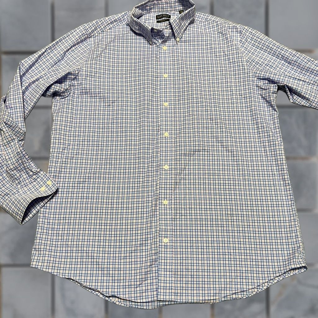Ralph Lauren Lauren Ralph Lauren Shirt Mens 17.5 36/37 Black Label Plaid Button oeko-tek Blue Regular Long Sleeve Mens Size US XXL / EU 58 / 5 - 1 Thumbnail