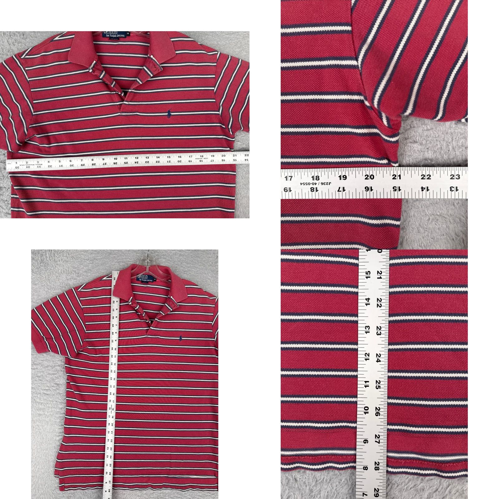Ralph Lauren VINTAGE Ralph Lauren Polo Shirt Mens M Red Stripe USA Polo Shirt Short Sleeve 100% Cotton Size US M / EU 48-50 / 2 - 8 Thumbnail