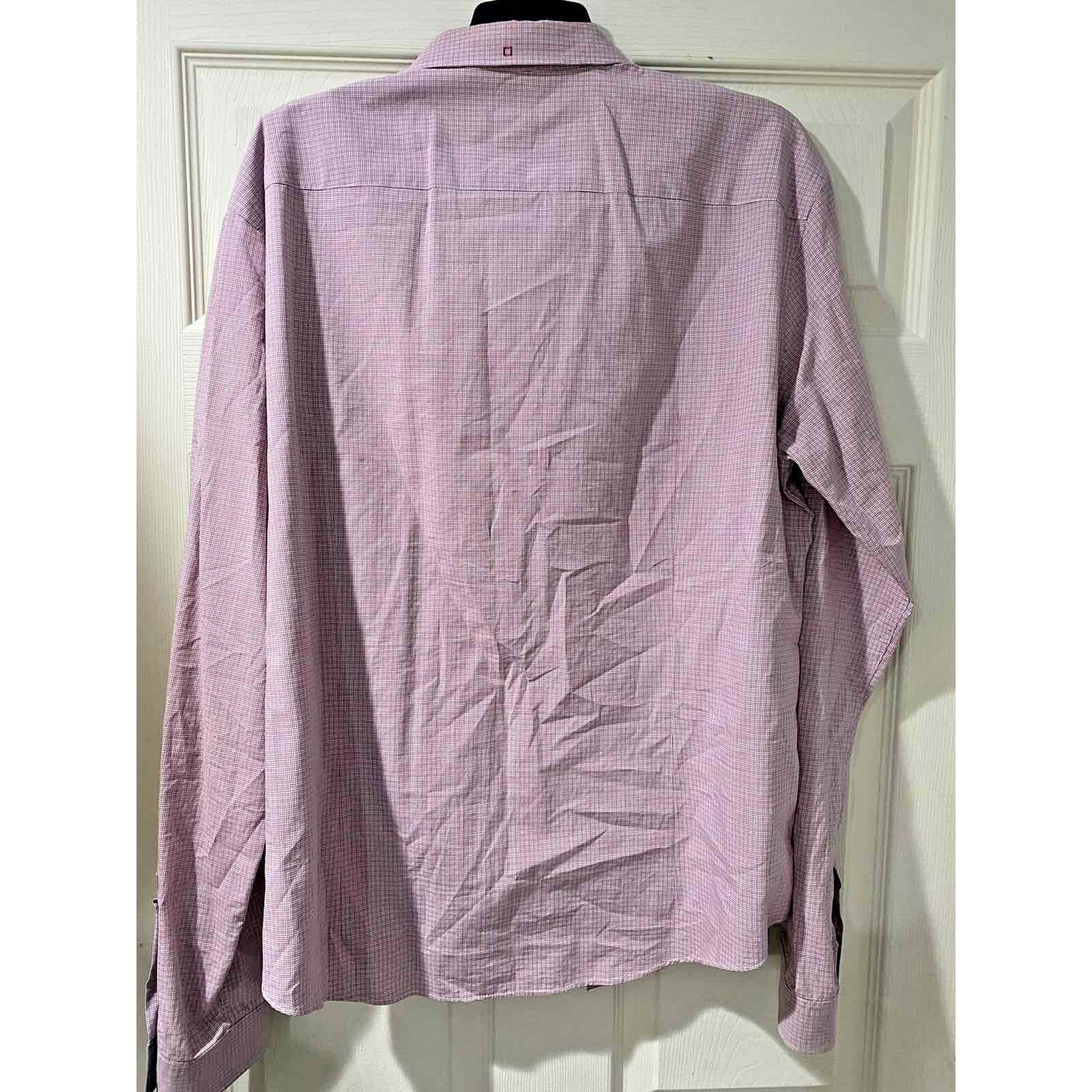 Hugo Boss Hugo Boss "Isko" Slim Plaid Long Shirt Pink Size XL A000778 Size US XL / EU 56 / 4 - 5 Thumbnail