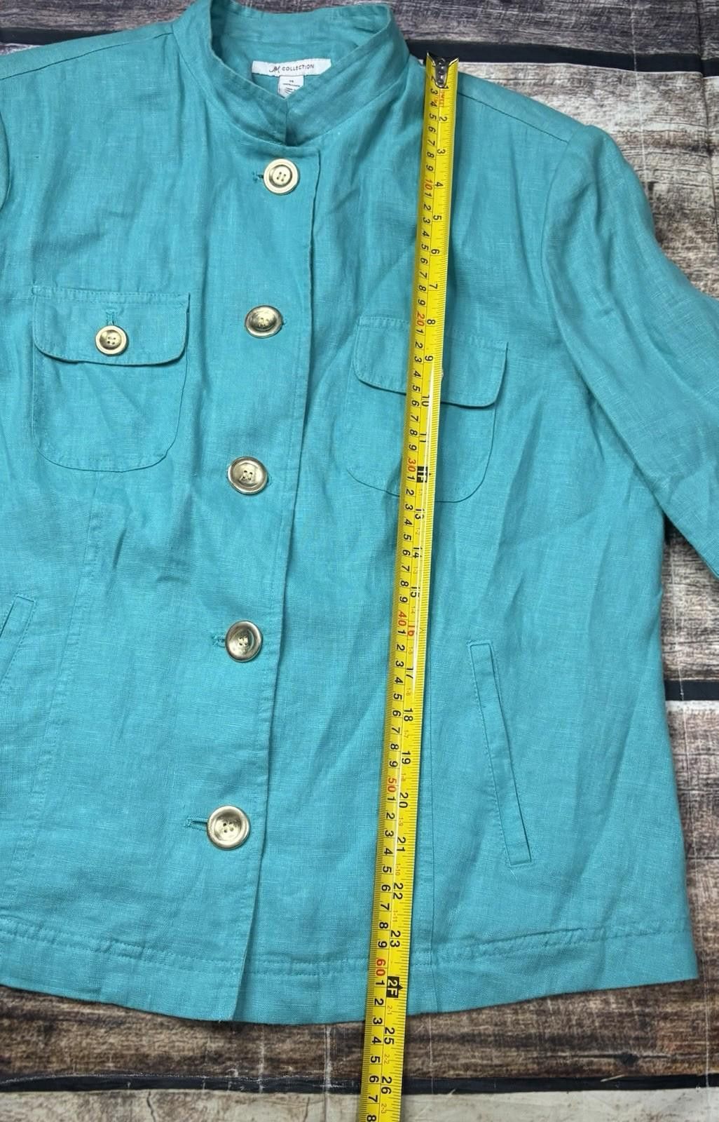 Other JM Collection Jacket Womens 14 XL Linen Pockets Roll Tab Size XL / US 12-14 / IT 48-50 - 7 Thumbnail