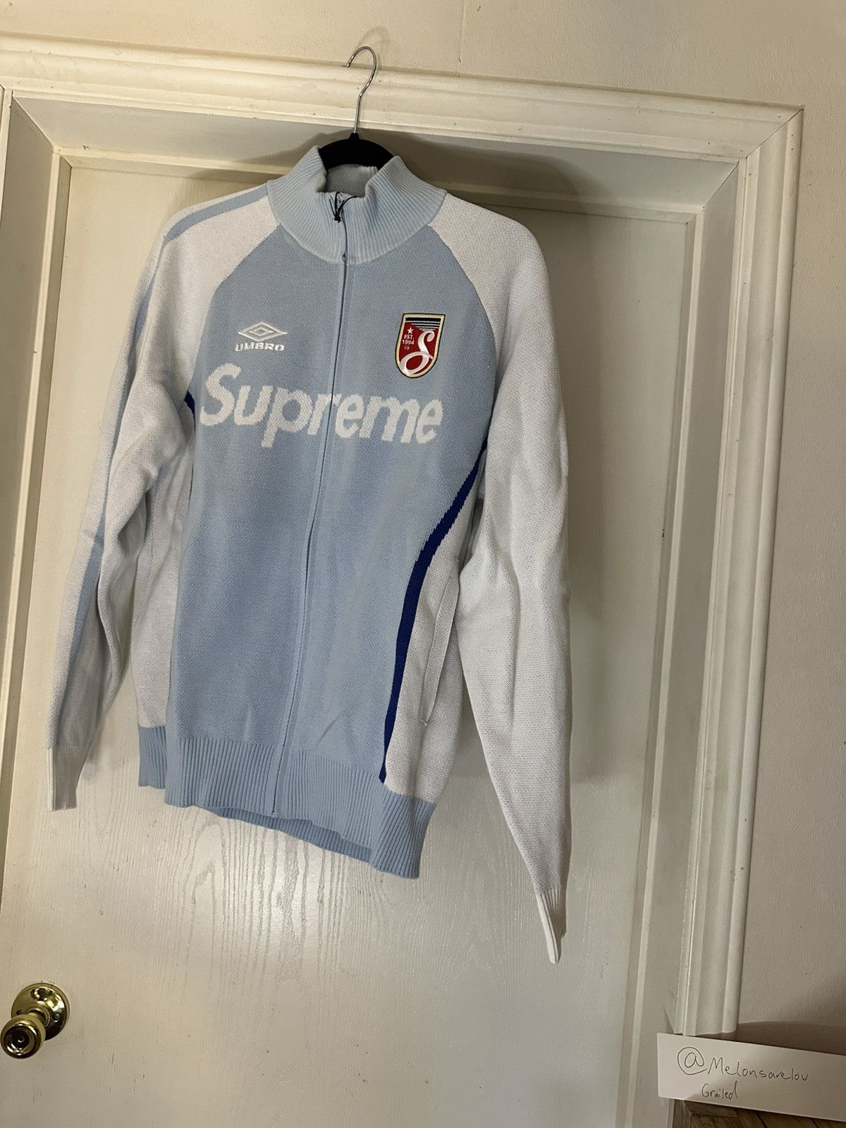 Supreme × Umbro Supreme Umbro Zip Up Sweater - Blue, Medium | Grailed
